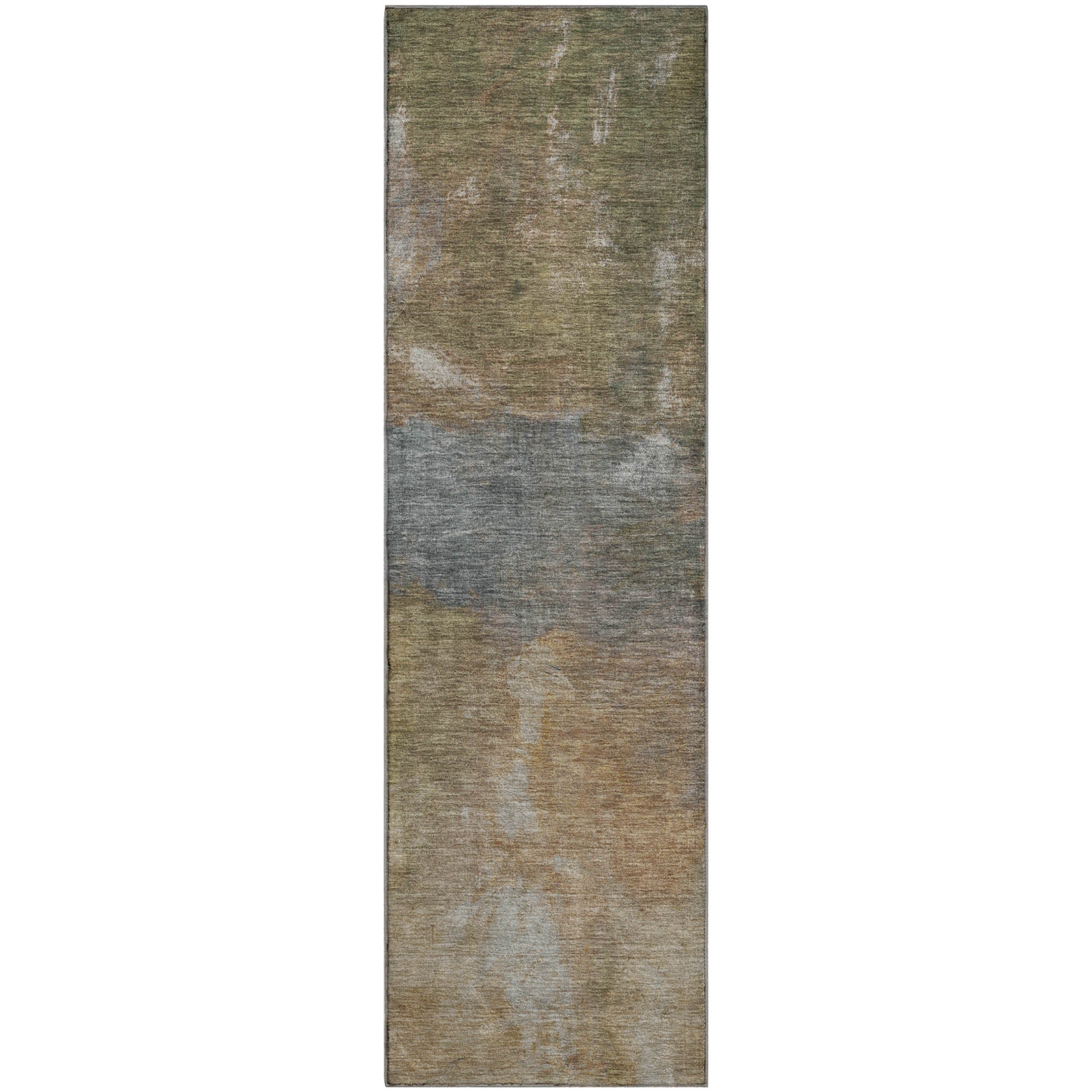 Seoul Machine Washable Transitional Copper Orange Rug 2'3" x 7'6" #shape_Runner
