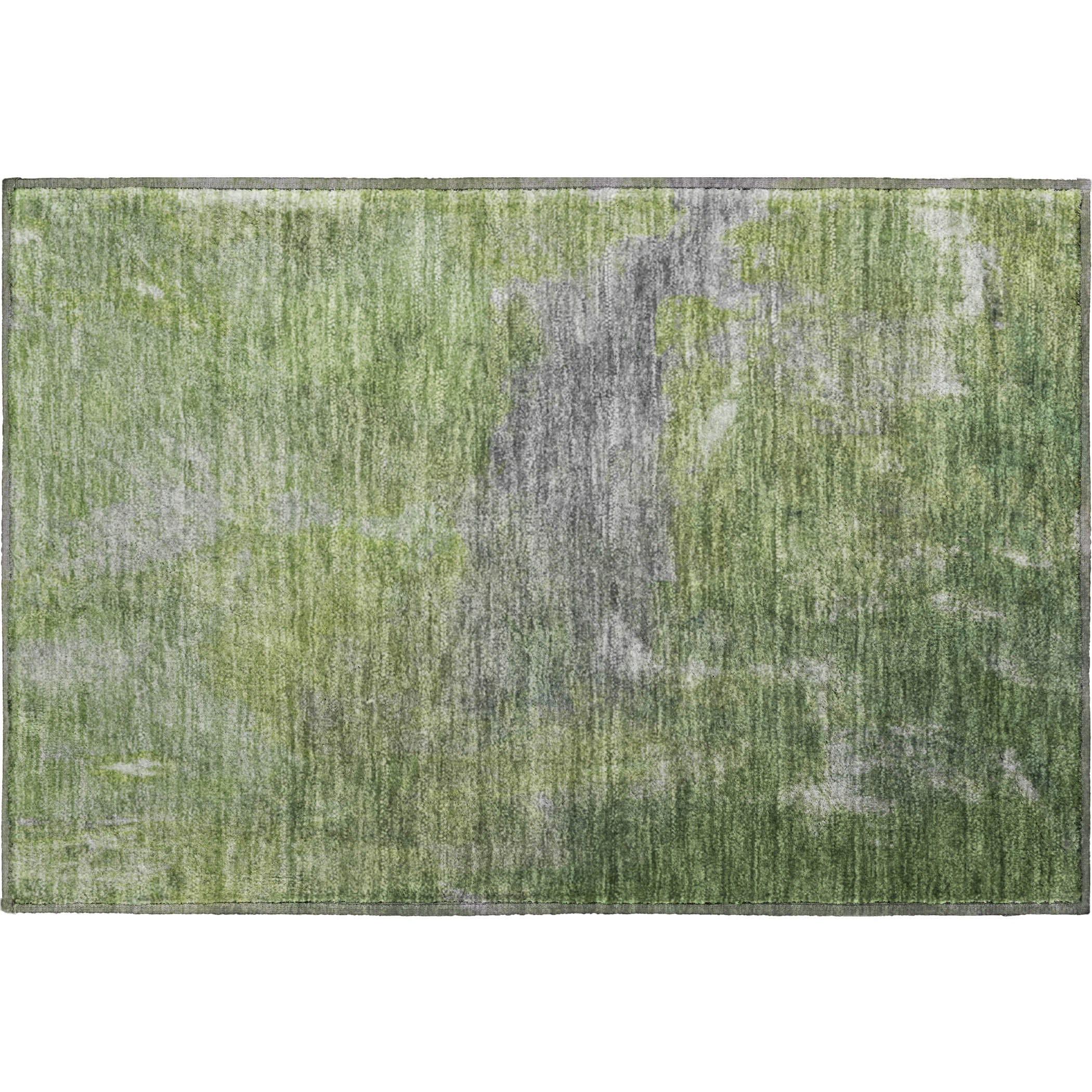 Seoul Machine Washable Transitional Green Rug 1'8" x 2'6" #shape_Rectangle