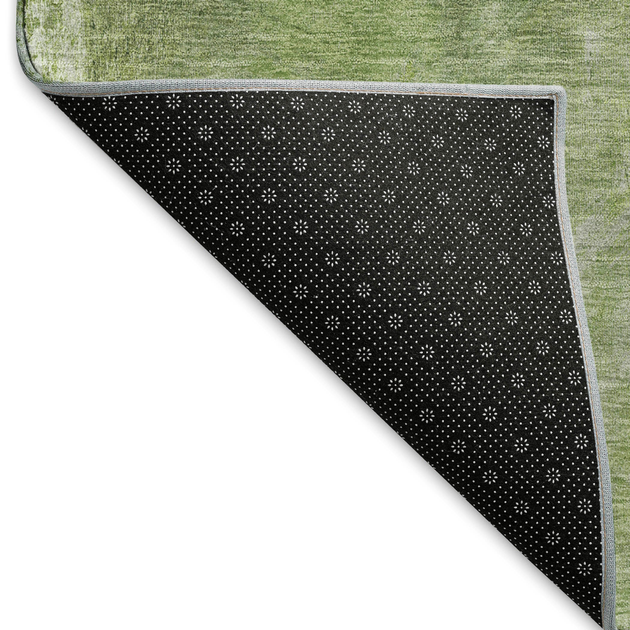 Seoul Machine Washable Transitional Green Rug 1'8" x 2'6" #shape_Rectangle