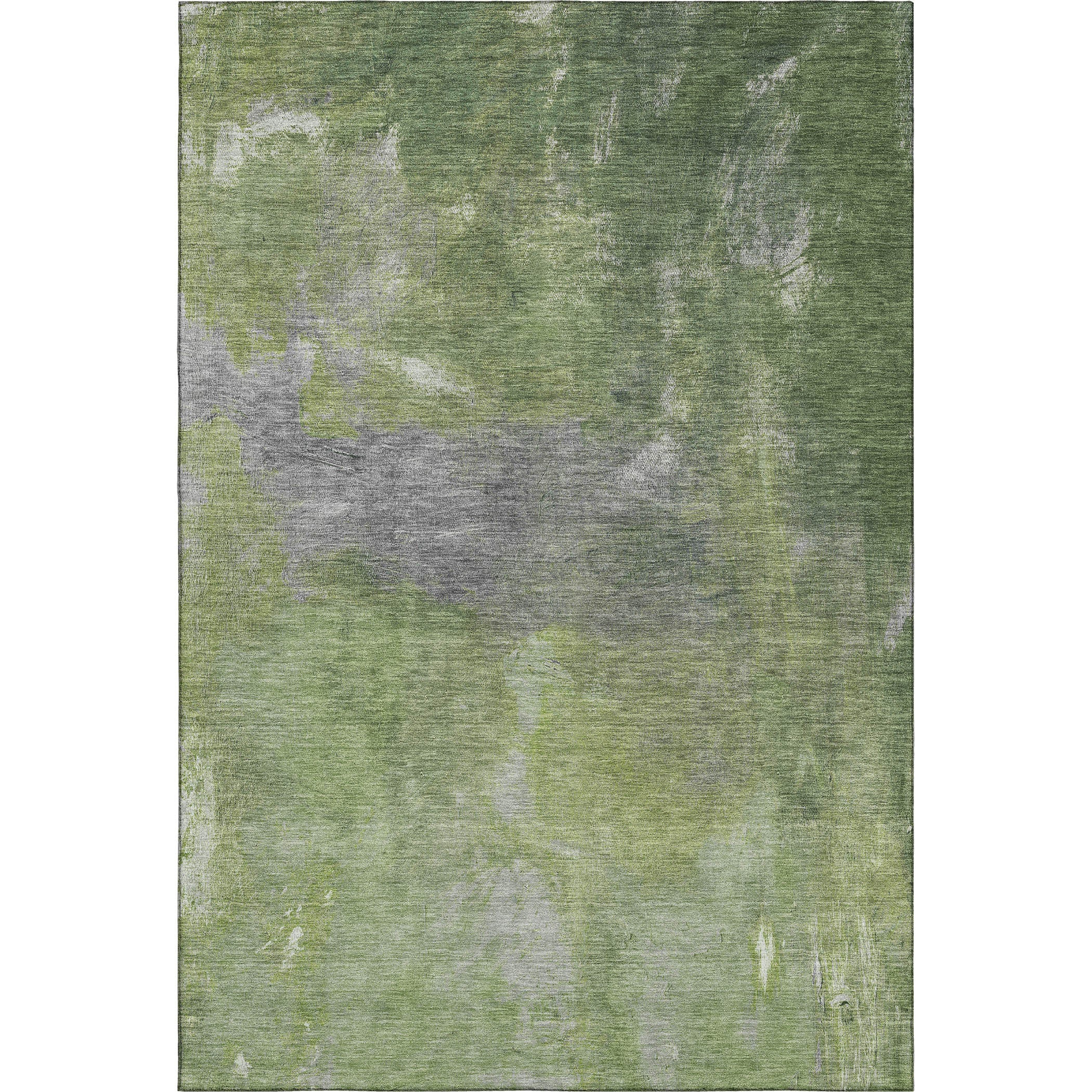 Seoul Machine Washable Transitional Green Rug 2'6" x 3'10" #shape_Rectangle