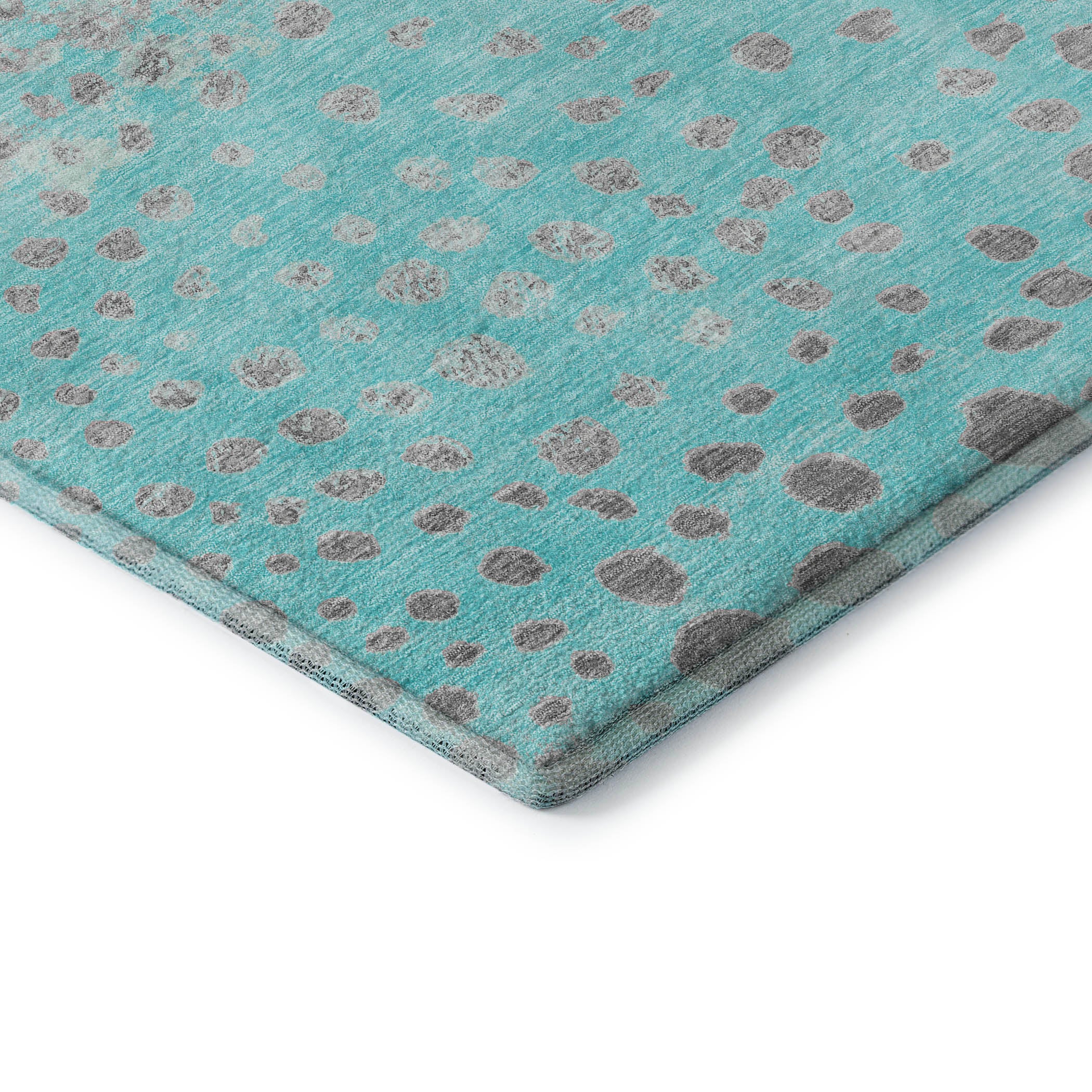 Istanbul Machine Washable Transitional Aqua Teal Rug 1'8" x 2'6" #shape_Rectangle