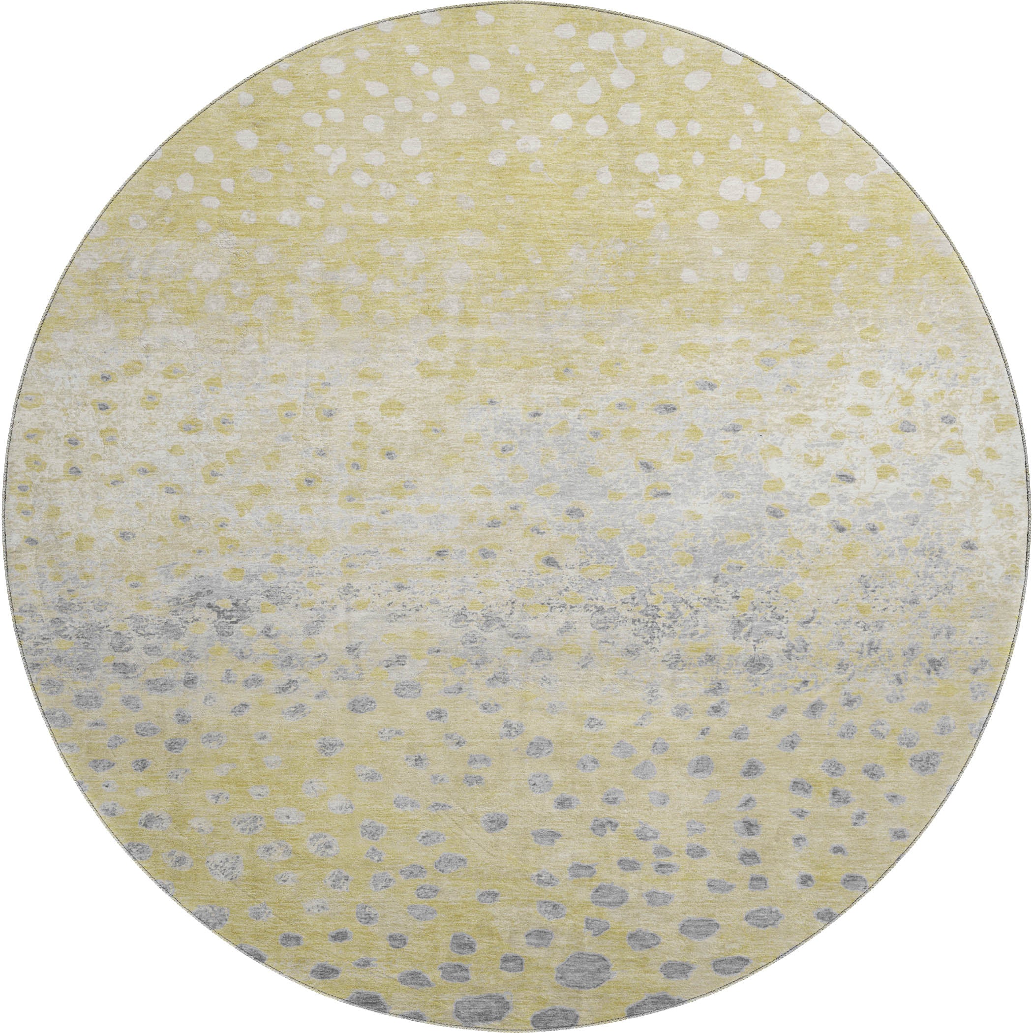 Istanbul Machine Washable Transitional Gold Rug 8' x 8' #shape_Round