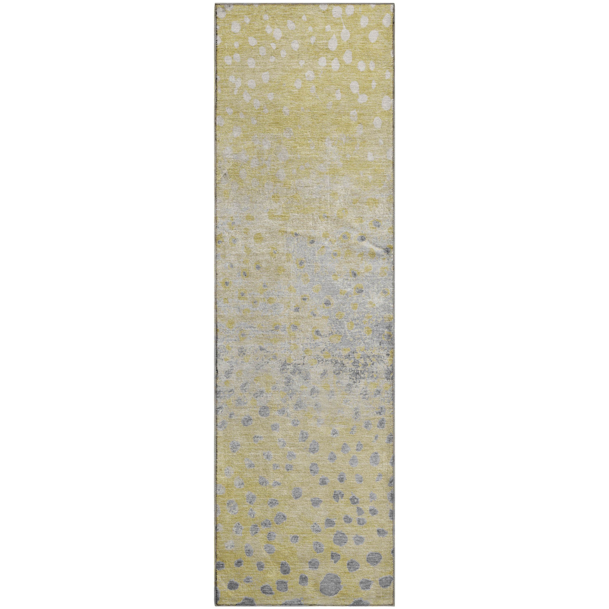Istanbul Machine Washable Transitional Gold Rug 2'3" x 7'6" #shape_Runner