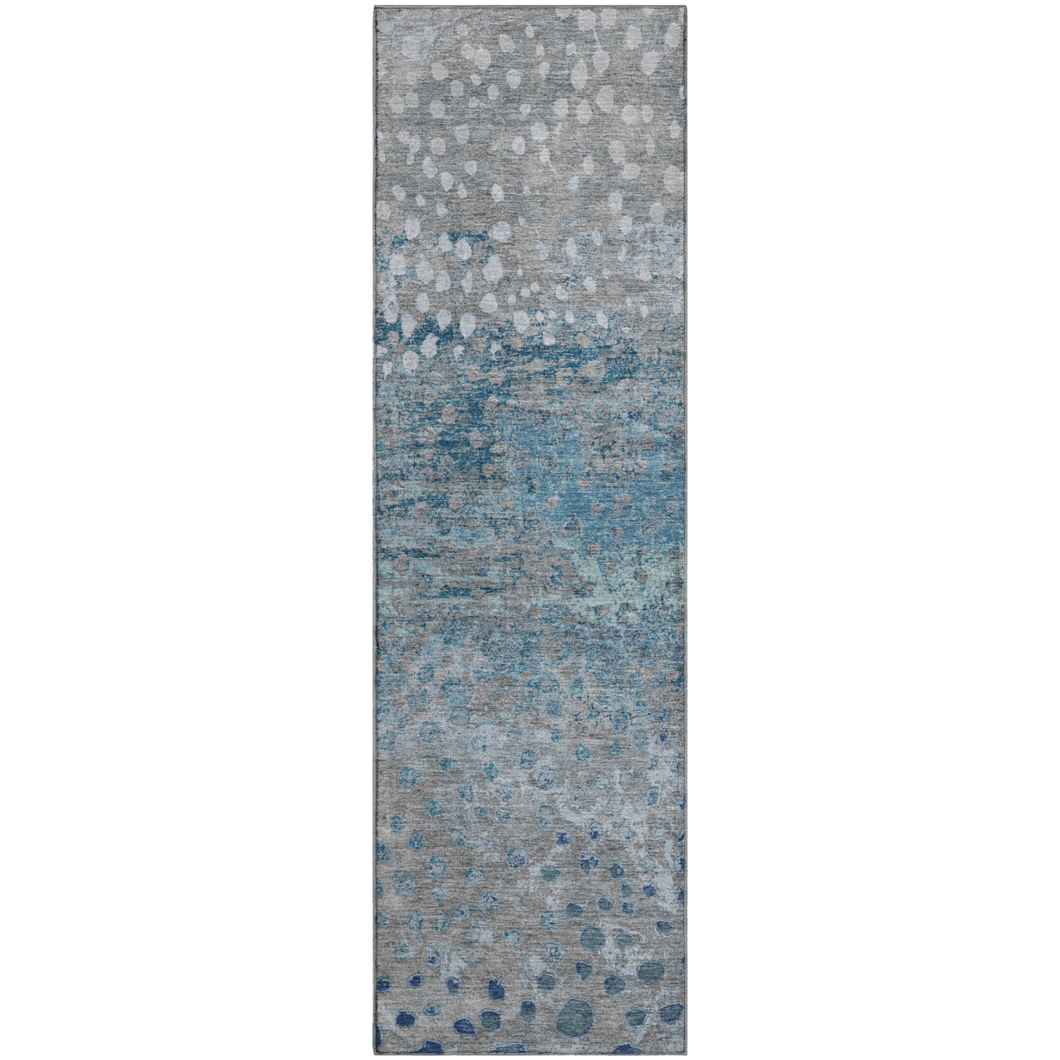 Istanbul Machine Washable Transitional Gray Rug 2'3" x 7'6" #shape_Runner