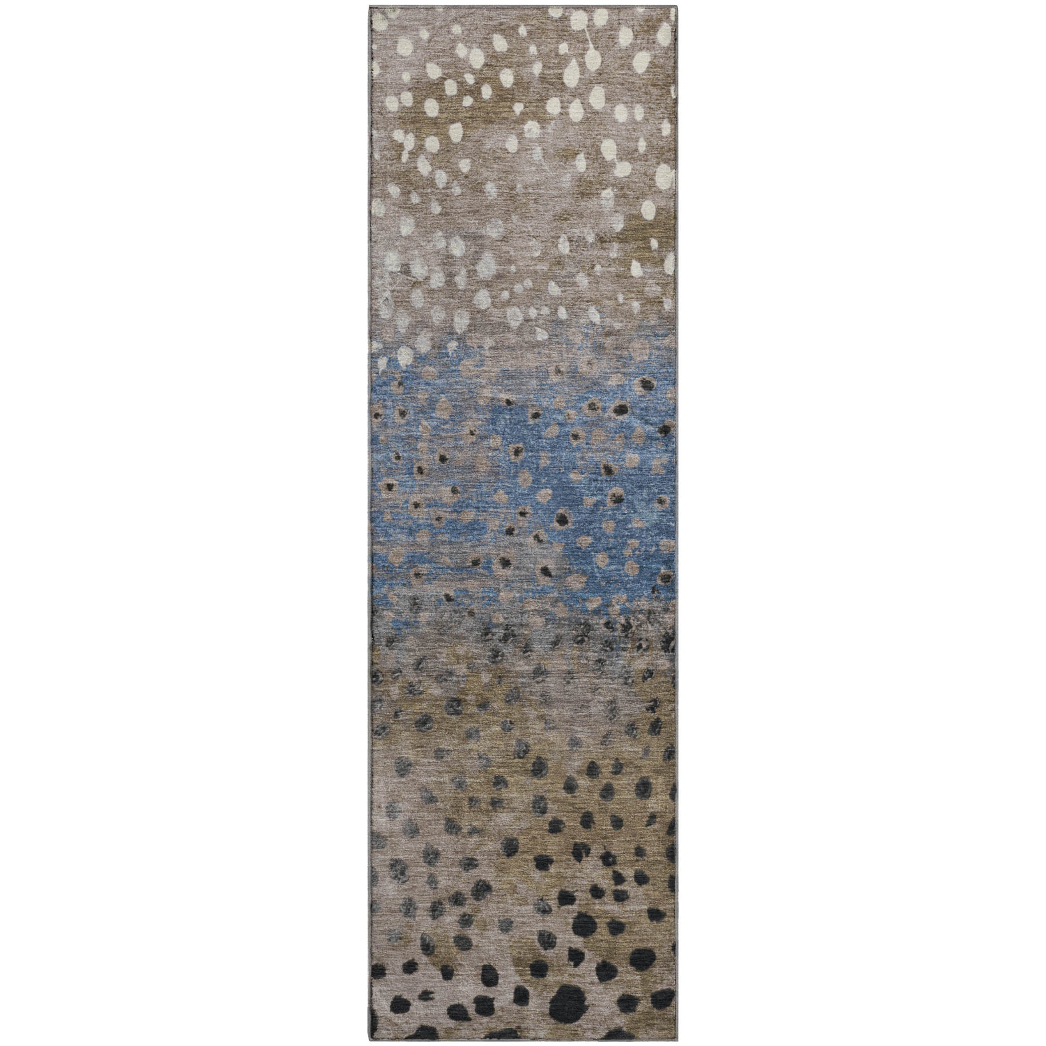 Istanbul Machine Washable Transitional Khaki Brown Rug 2'3" x 7'6" #shape_Runner