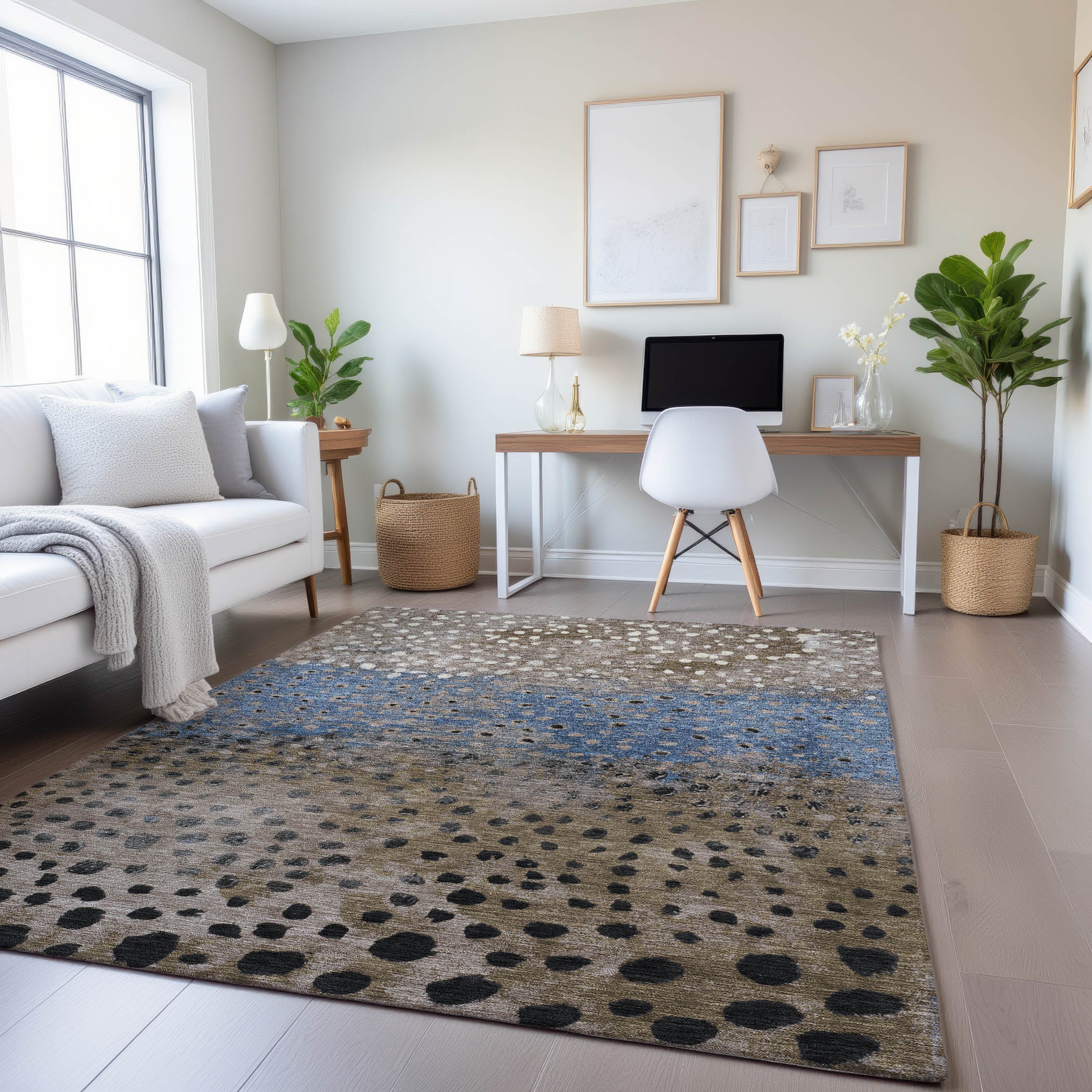 Istanbul Machine Washable Transitional Khaki Brown Rug 2'6" x 3'10" #shape_Rectangle