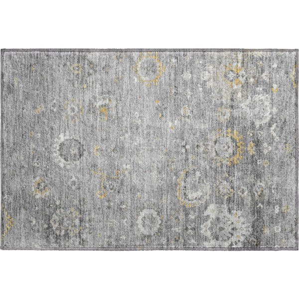 Tbilisi Machine Washable Traditional Gray Rug 1'8" x 2'6"