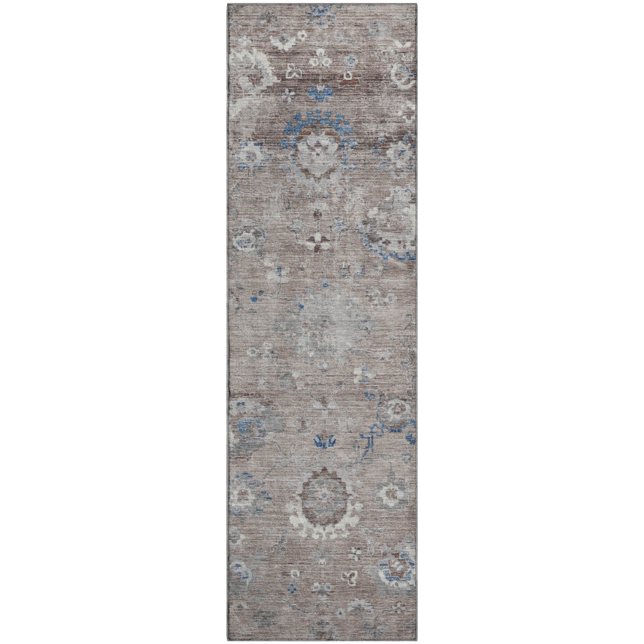 Tbilisi Machine Washable Traditional Taupe Brown Rug 2'3" x 7'6" #shape_Runner