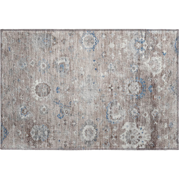 Tbilisi Machine Washable Traditional Taupe Brown Rug 1'8" x 2'6"
