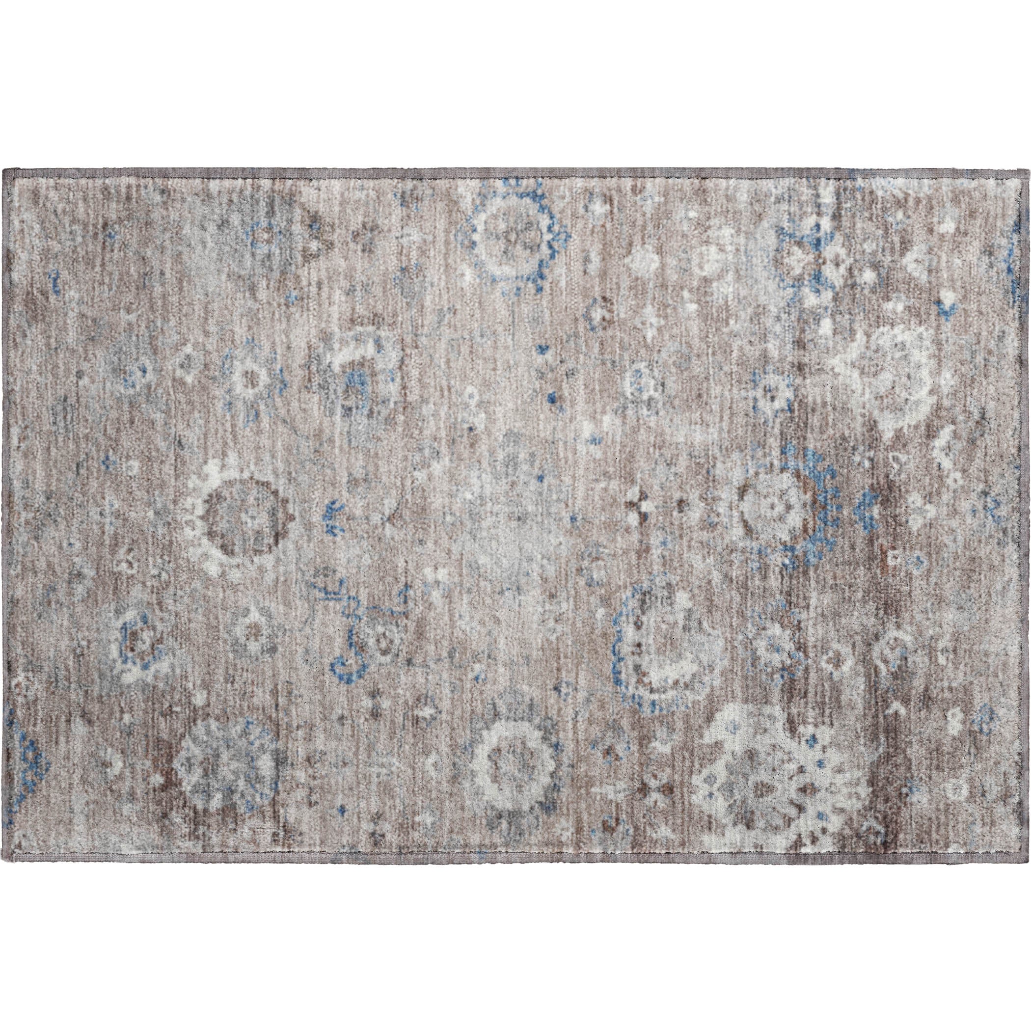 Tbilisi Machine Washable Traditional Taupe Brown Rug 1'8" x 2'6" #shape_Rectangle