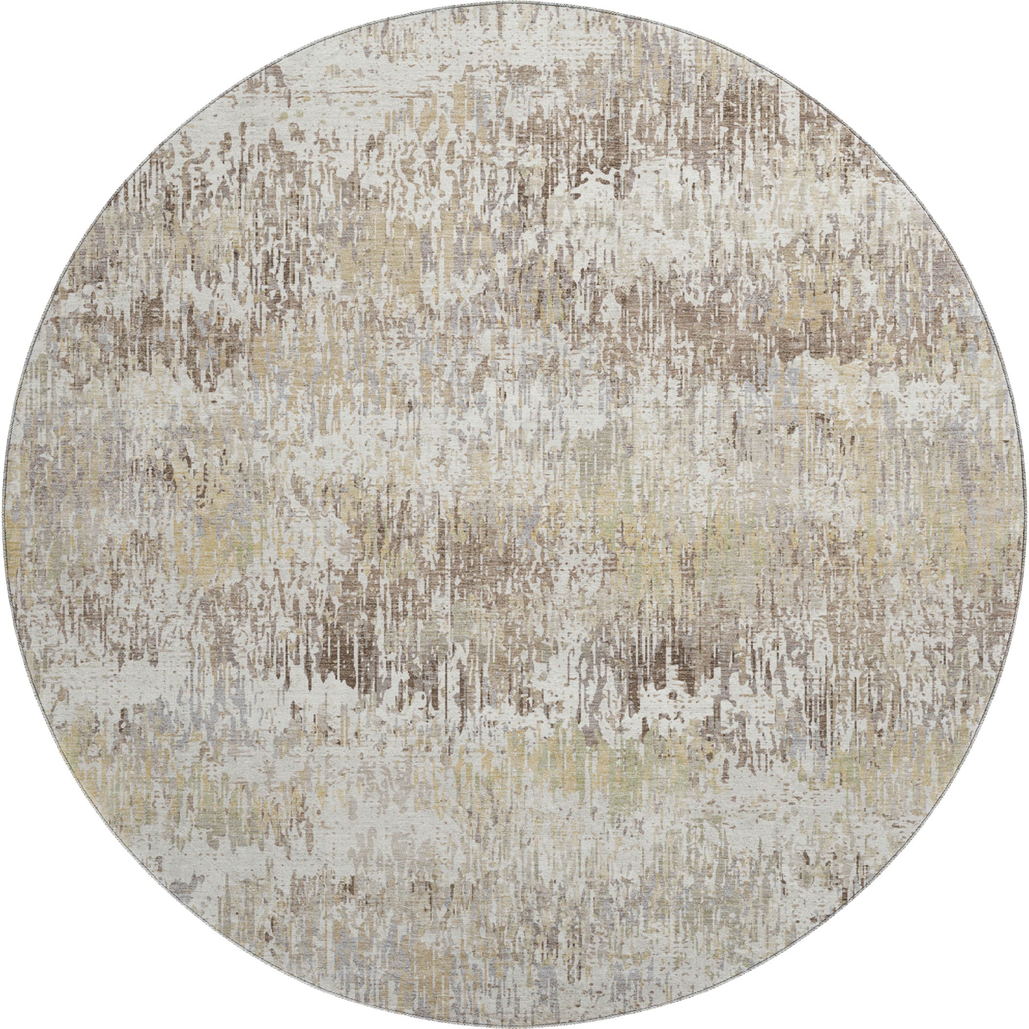 Salzburg Machine Washable Transitional Ivory Rug 8' x 8' #shape_Round
