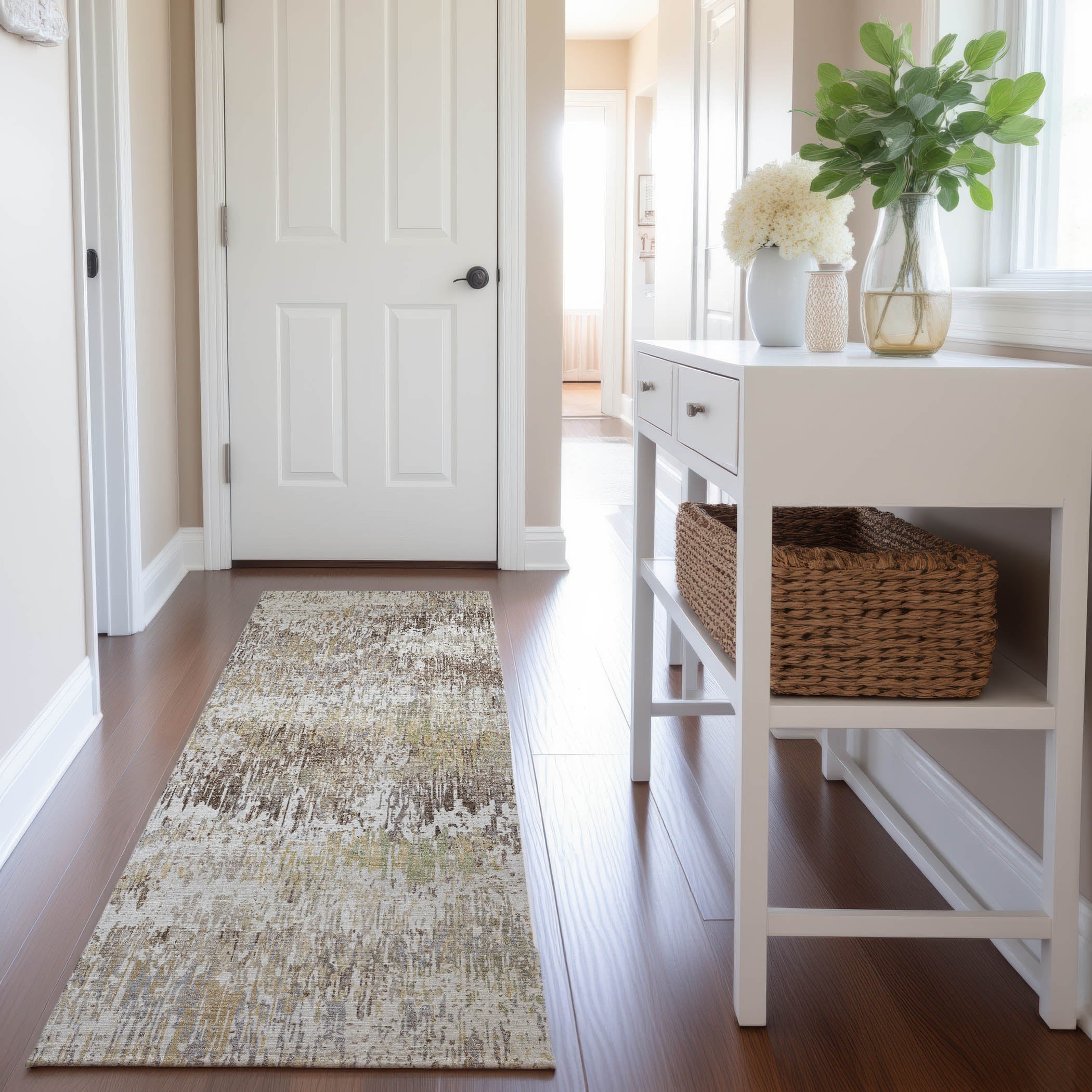 Salzburg Machine Washable Transitional Ivory Rug 2'3" x 7'6" #shape_Runner