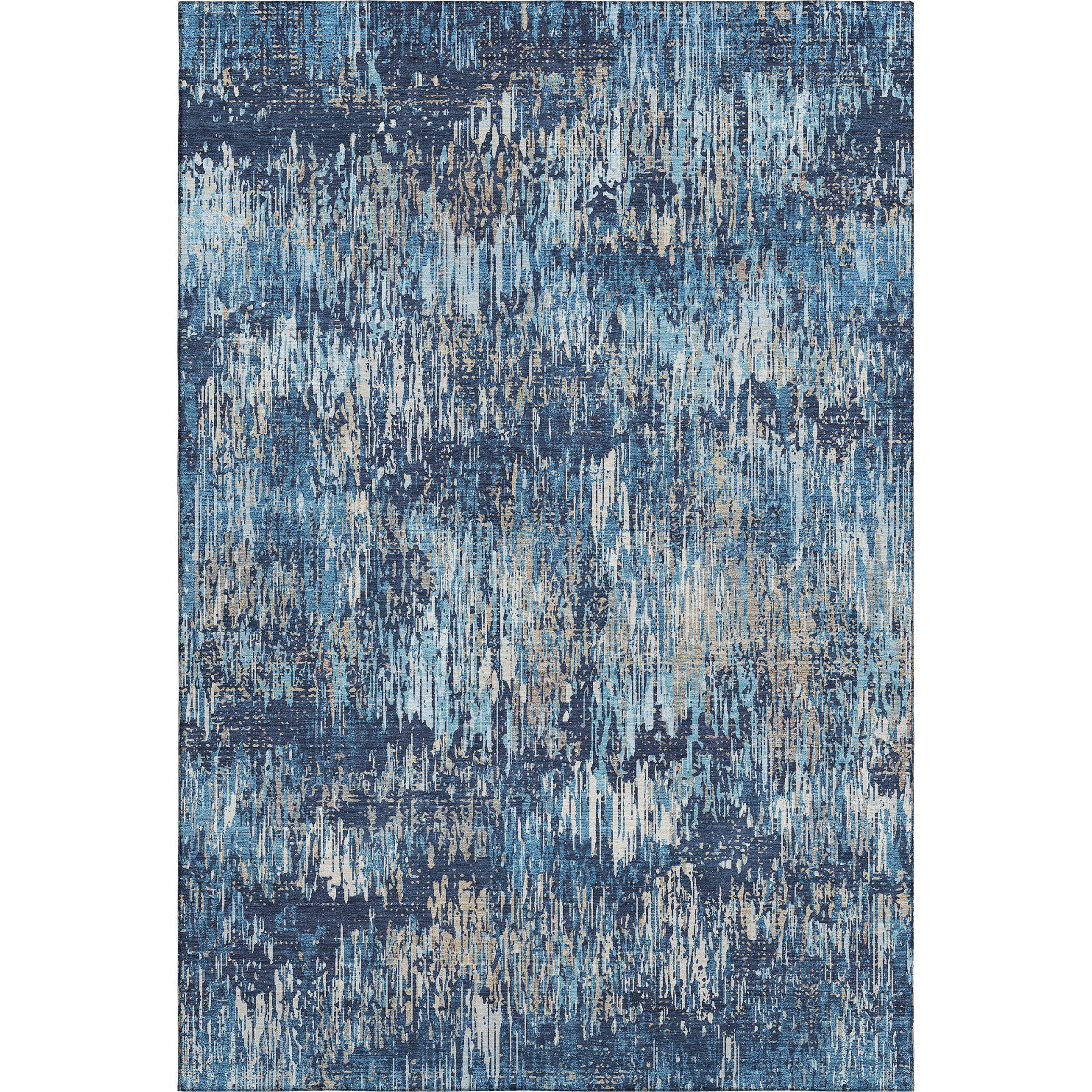 Salzburg Machine Washable Transitional Navy Blue Rug 2'6" x 3'10" #shape_Rectangle