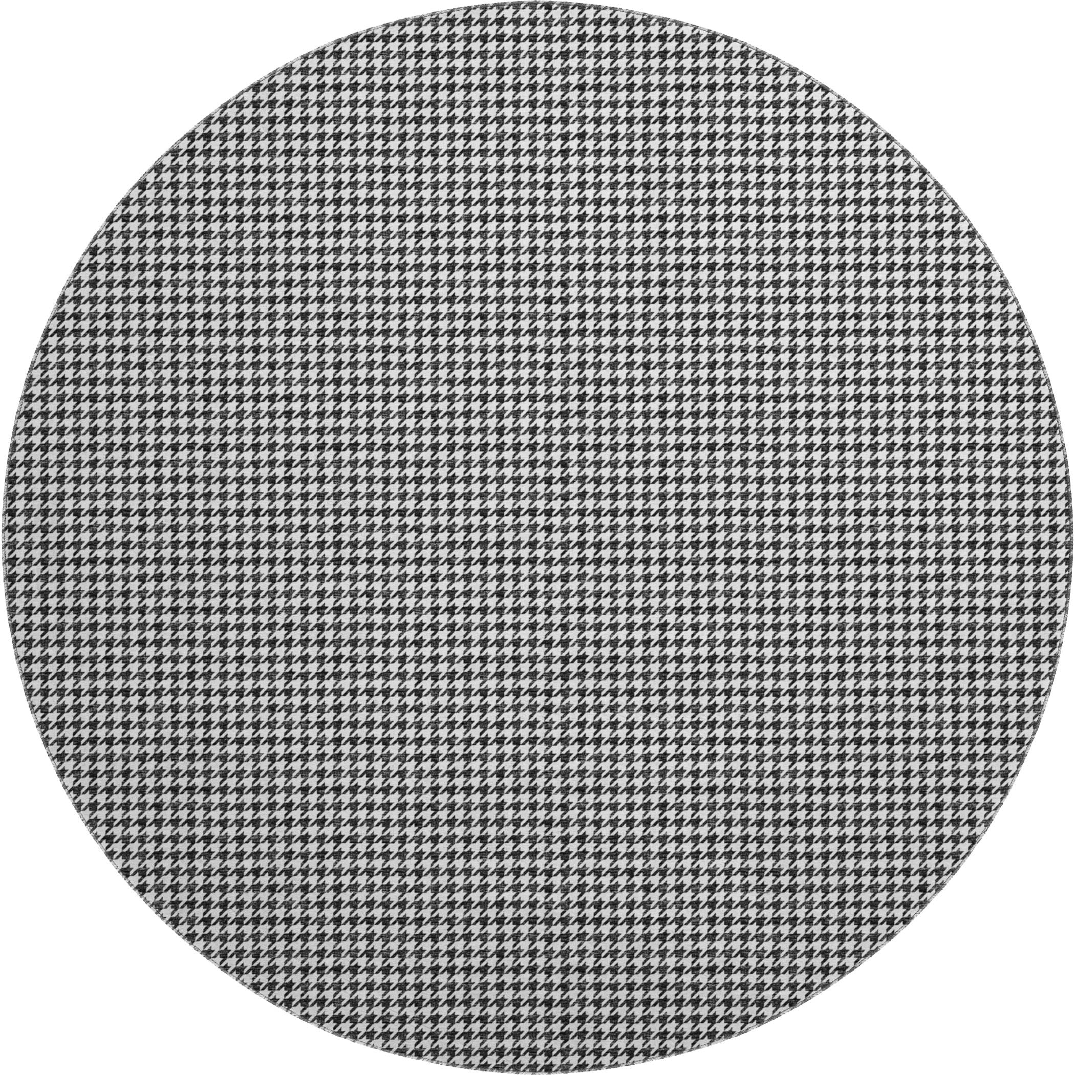 Mdina Machine Washable Transitional Black Rug 8' x 8' #shape_Round