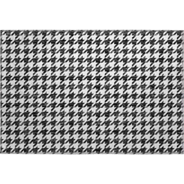 Mdina Machine Washable Transitional Black Rug 1'8" x 2'6"