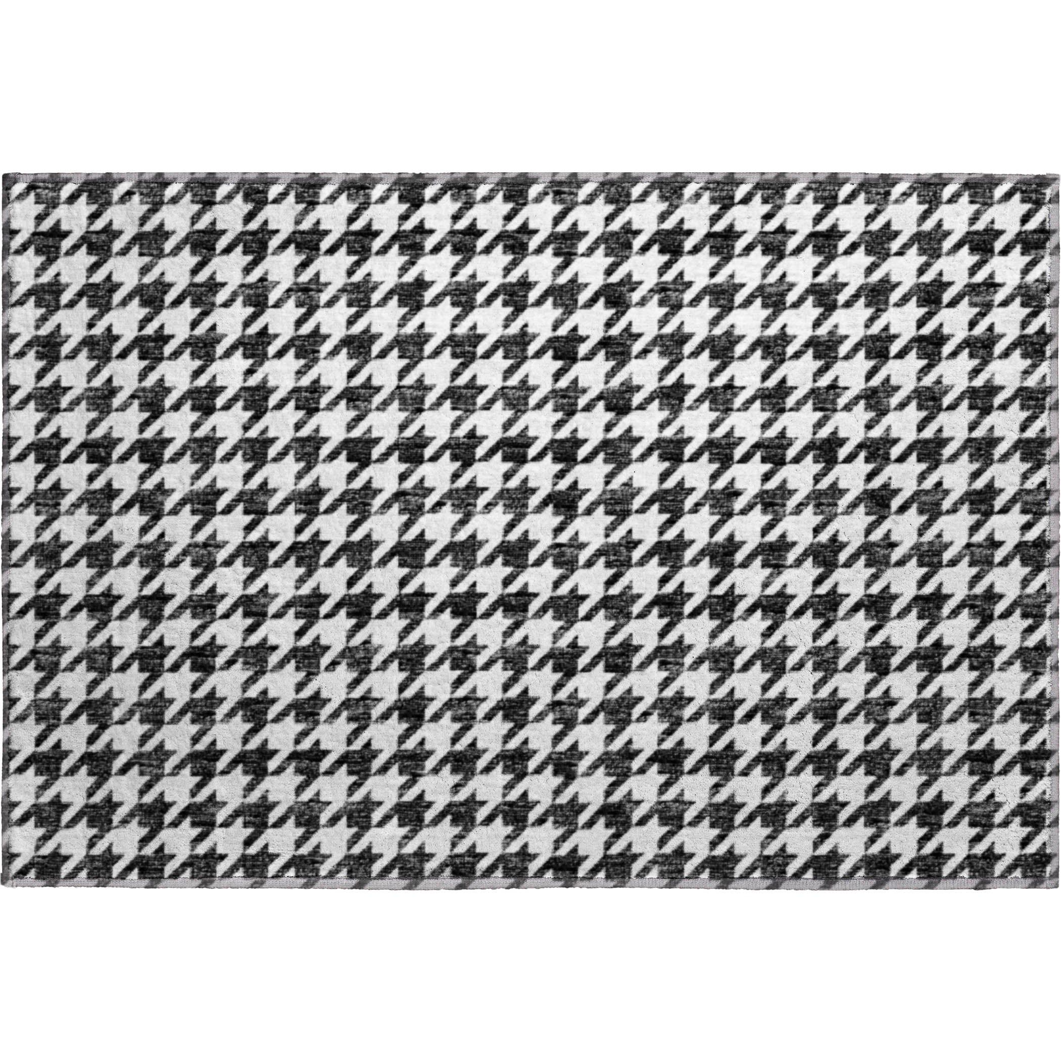 Mdina Machine Washable Transitional Black Rug 1'8" x 2'6" #shape_Rectangle