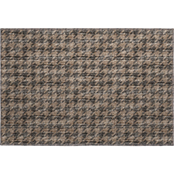 Mdina Machine Washable Transitional Chocolate Brown Rug 1'8" x 2'6"