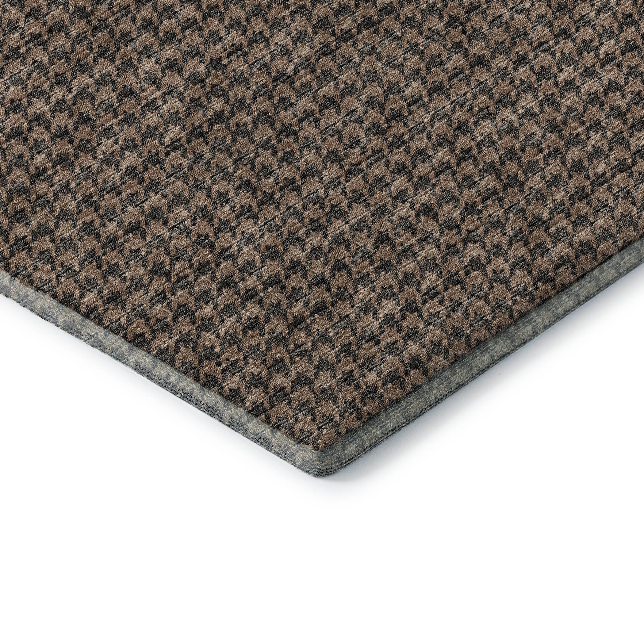 Mdina Machine Washable Transitional Chocolate Brown Rug 1'8" x 2'6" #shape_Rectangle