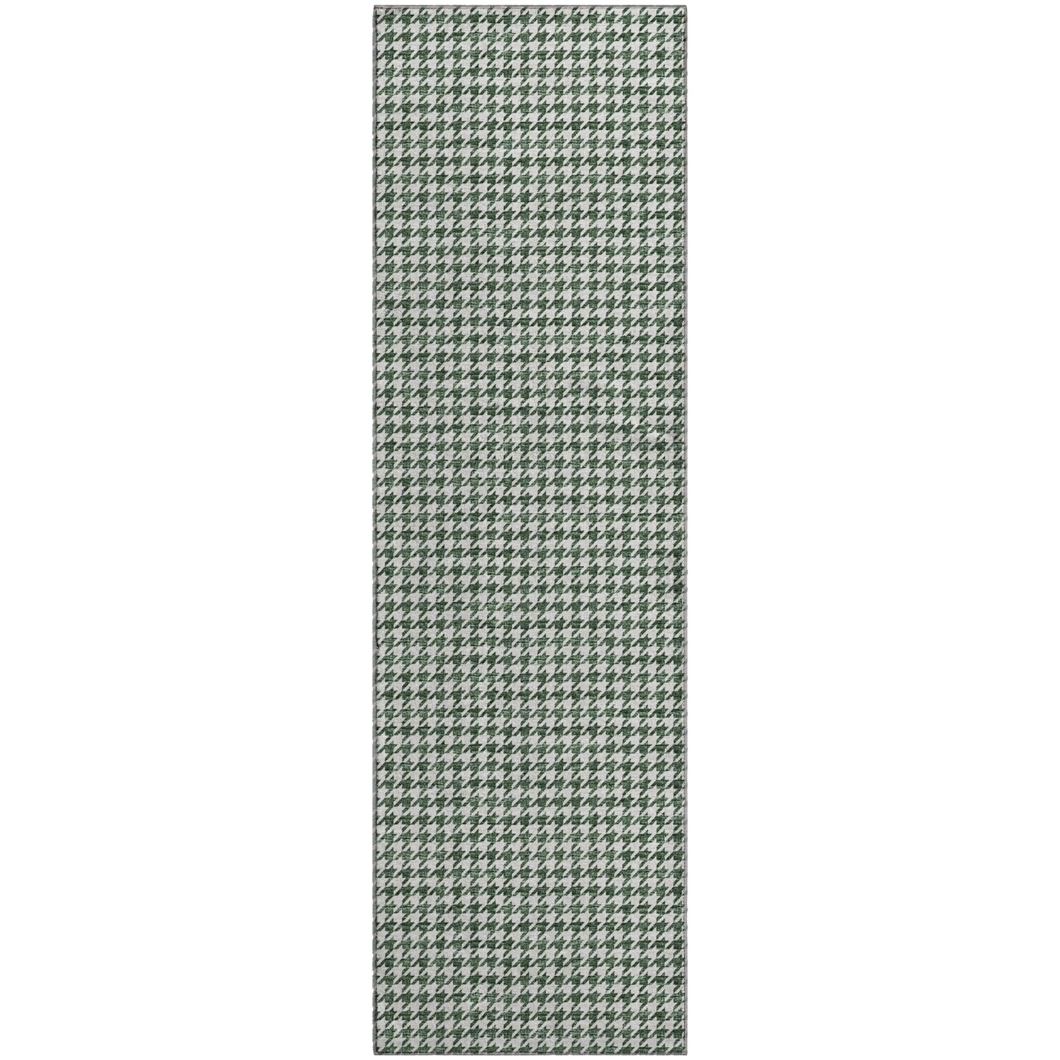 Mdina Machine Washable Transitional Green Rug 2'3" x 7'6" #shape_Runner