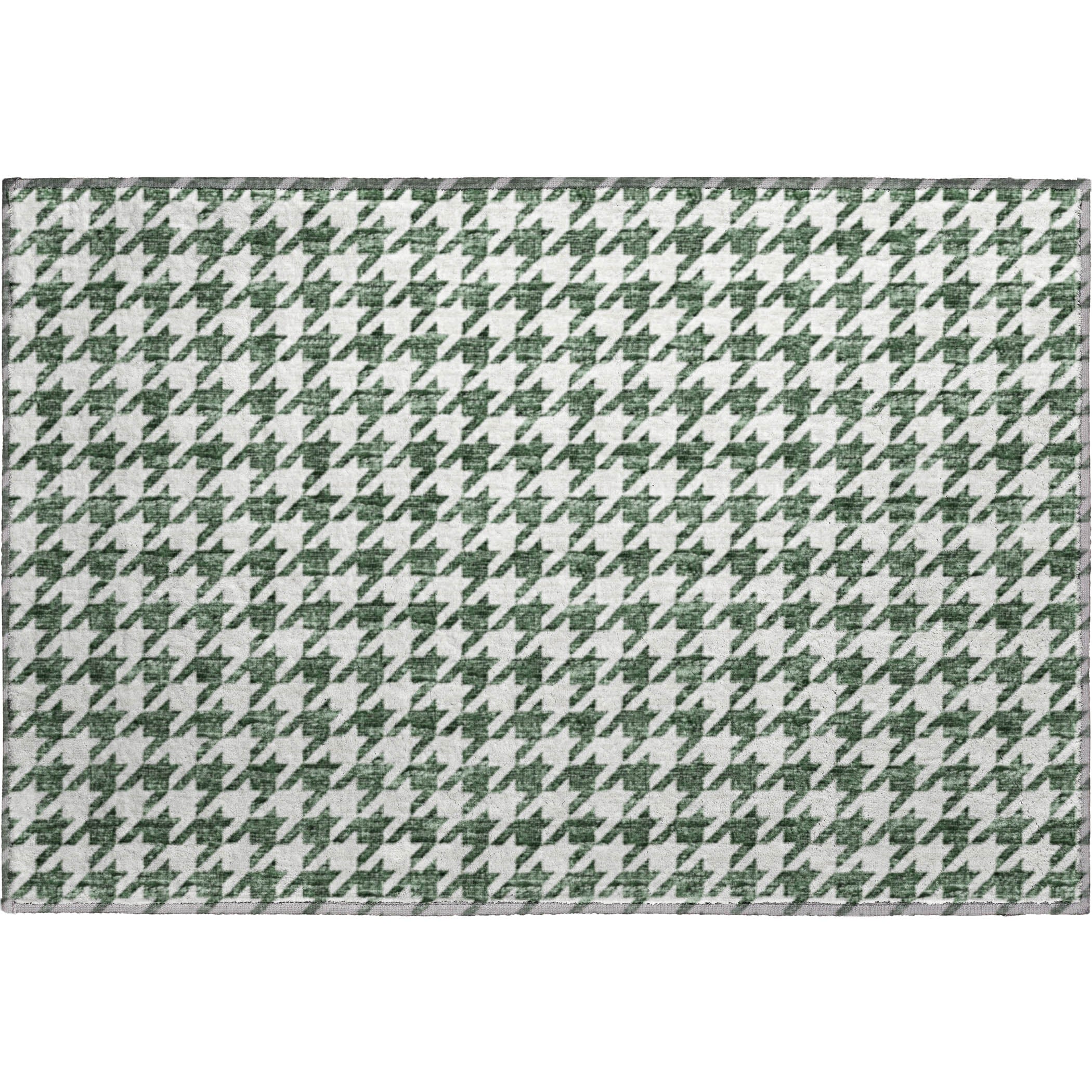 Mdina Machine Washable Transitional Green Rug 1'8" x 2'6" #shape_Rectangle