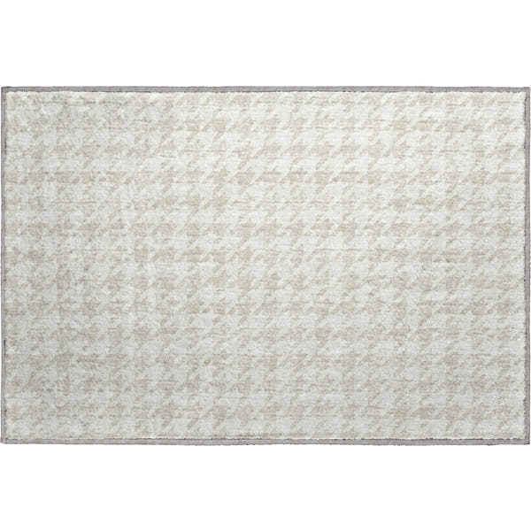 Mdina Machine Washable Transitional Linen Beige Rug 1'8" x 2'6"