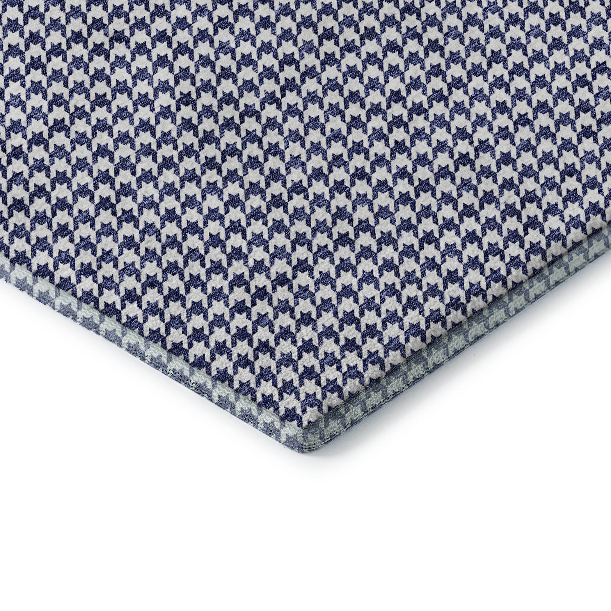 Mdina Machine Washable Transitional Navy Blue Rug 1'8" x 2'6" #shape_Rectangle