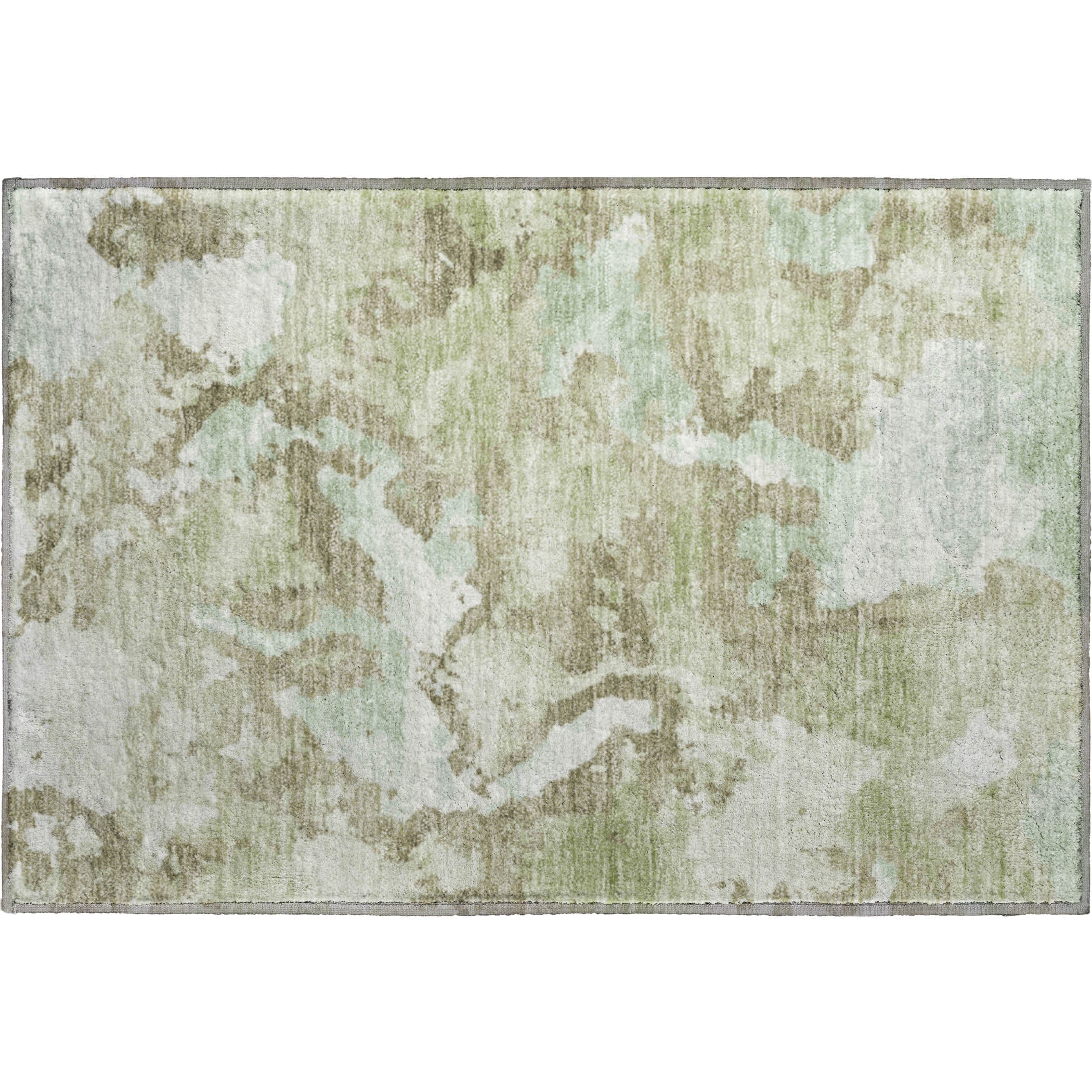 Seoul Machine Washable Transitional Aloe Green Rug 1'8" x 2'6" #shape_Rectangle