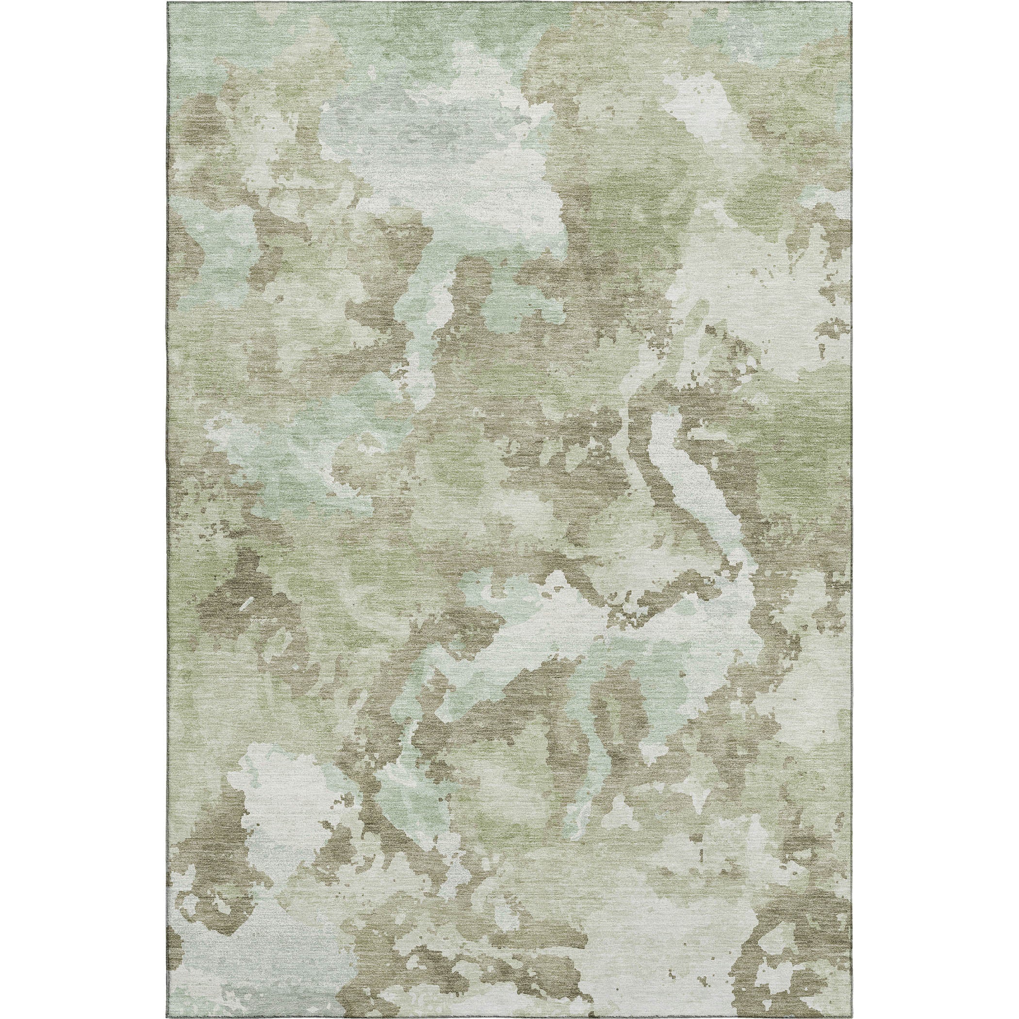 Seoul Machine Washable Transitional Aloe Green Rug 2'6" x 3'10" #shape_Rectangle