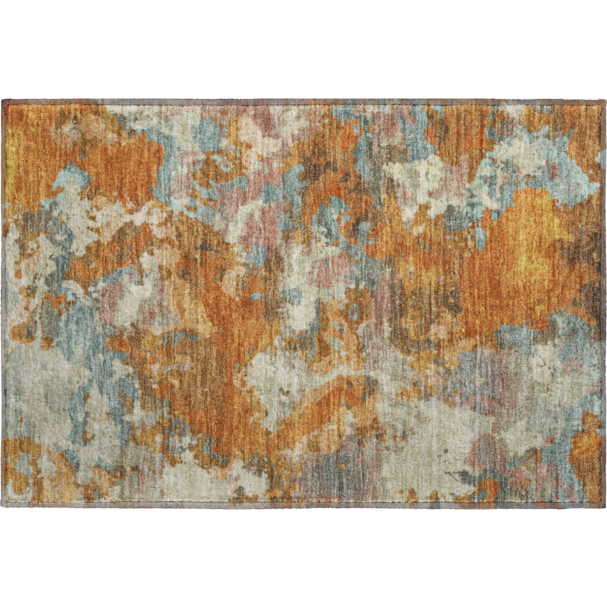 Seoul Machine Washable Transitional Copper Orange Rug 1'8" x 2'6" #shape_Rectangle