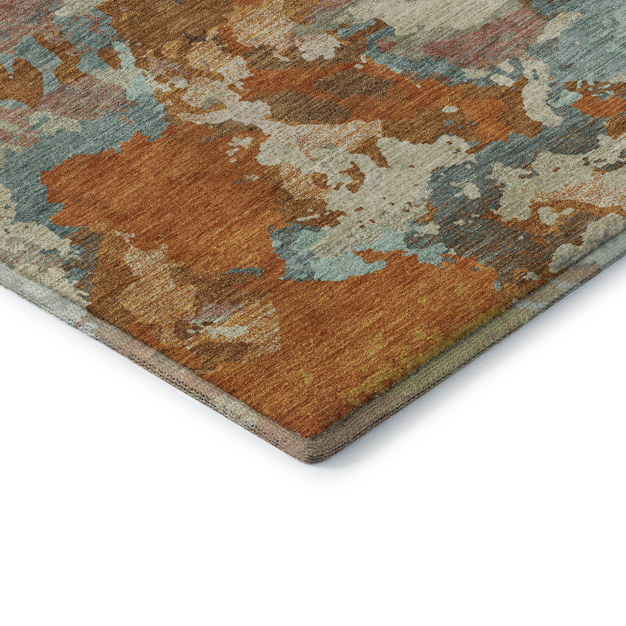 Seoul Machine Washable Transitional Copper Orange Rug 1'8" x 2'6" #shape_Rectangle