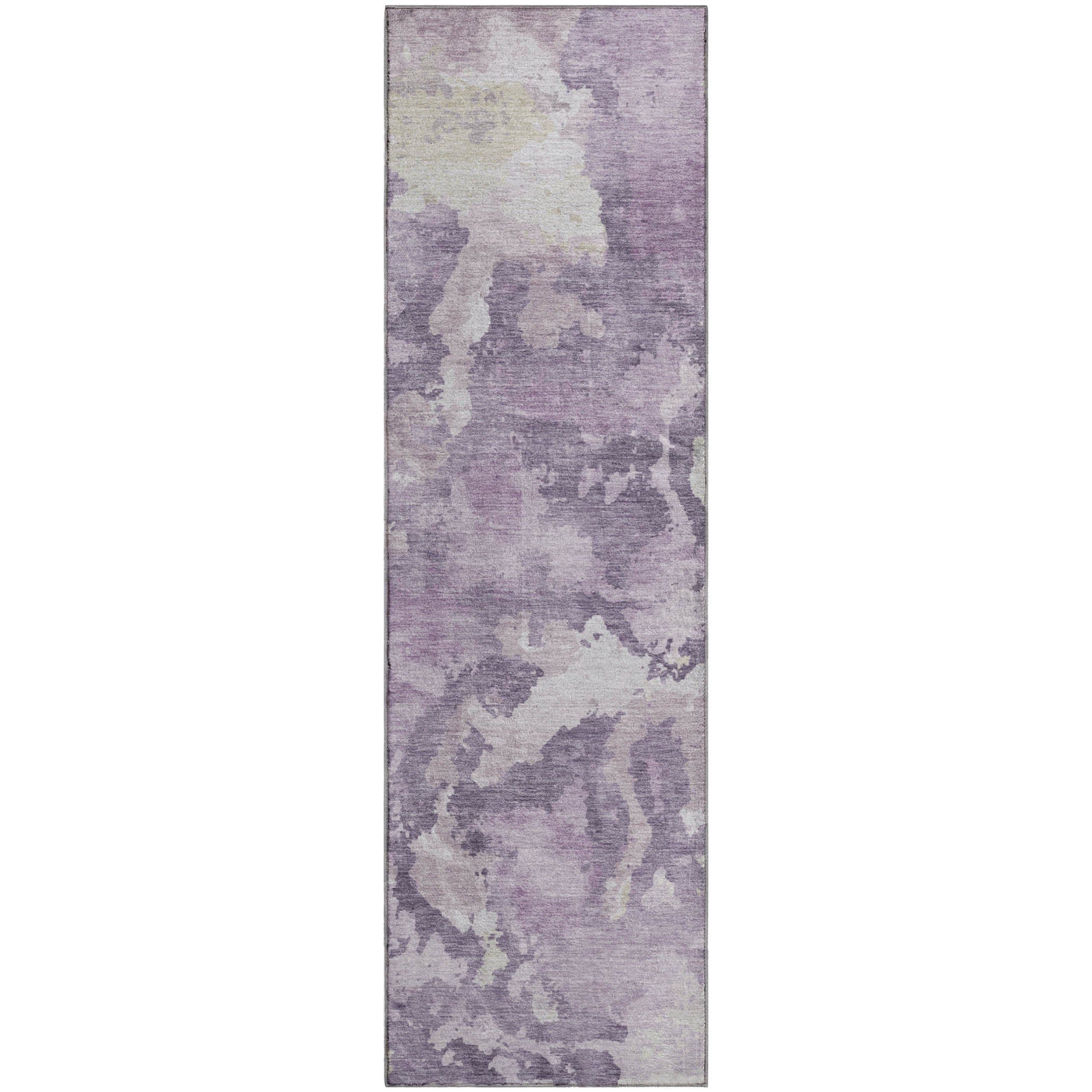 Seoul Machine Washable Transitional Lavender Purple Rug 2'3" x 7'6" #shape_Runner
