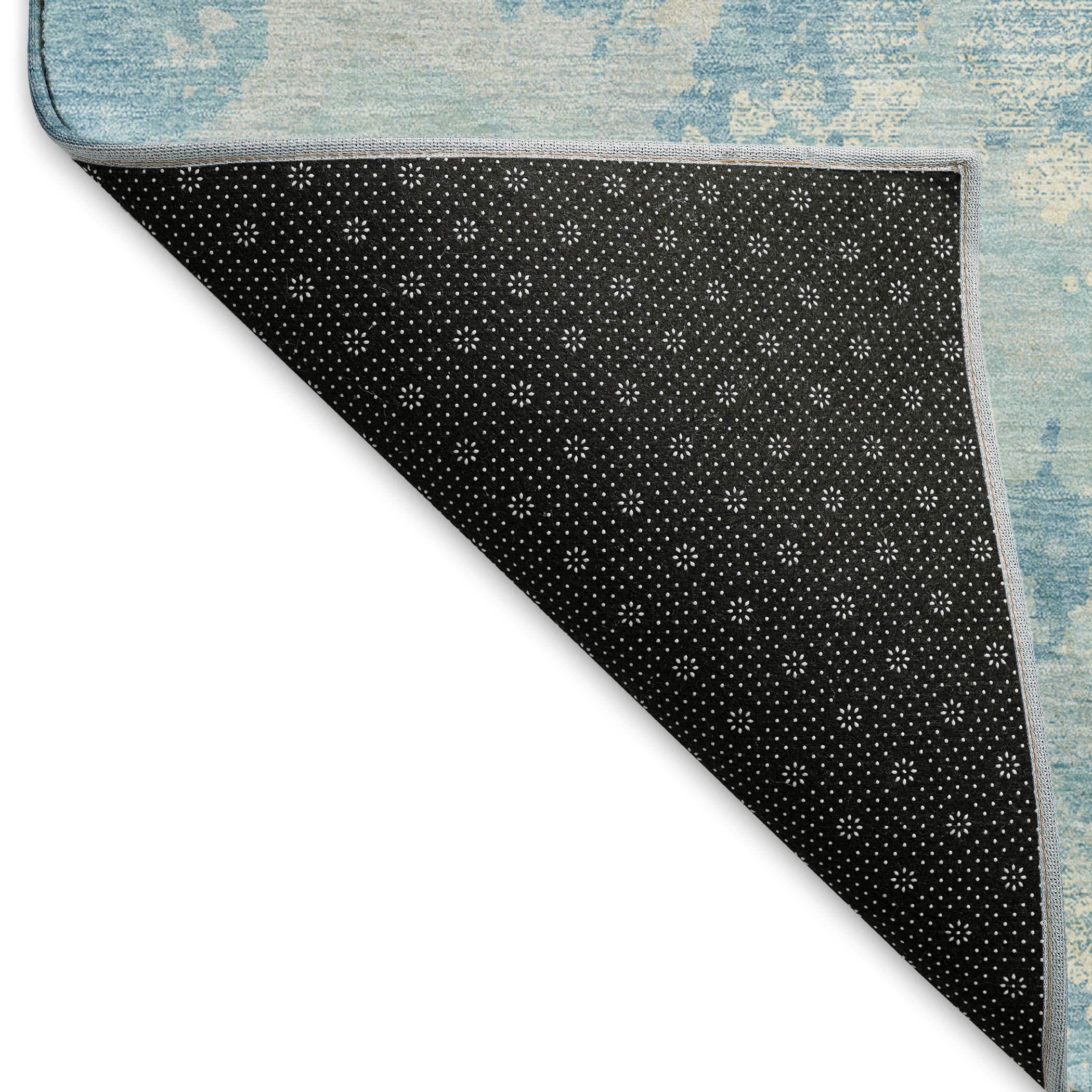 Seoul Machine Washable Transitional Sky Blue Rug 1'8" x 2'6" #shape_Rectangle