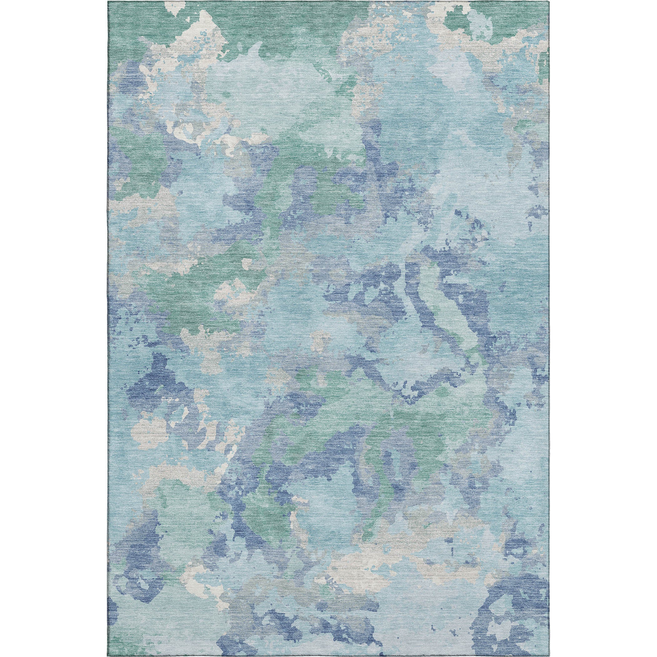 Havana Machine Washable Transitional Seafoam Blue Rug 2'6" x 3'10" #shape_Rectangle