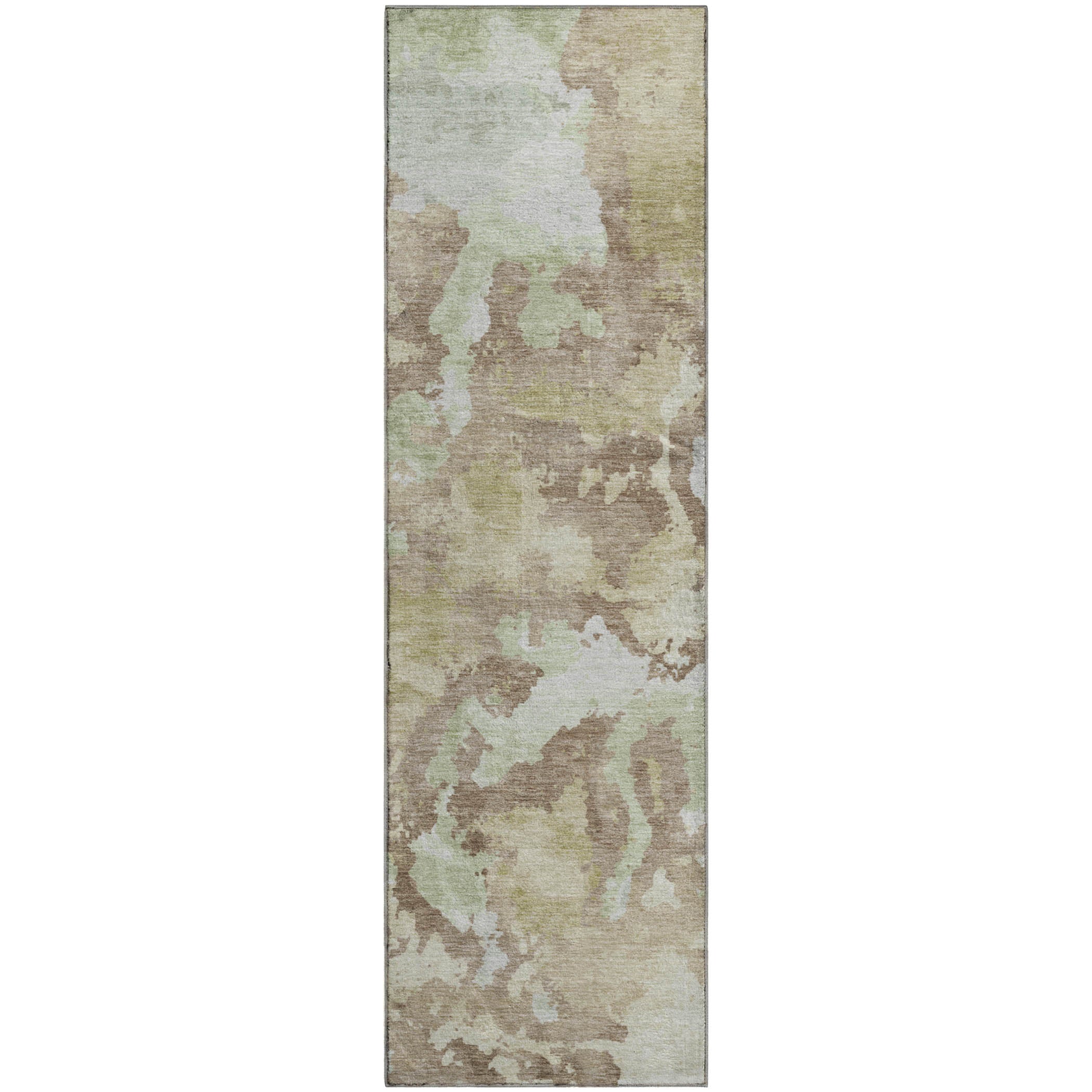 Havana Machine Washable Transitional Taupe Brown Rug 2'3" x 7'6" #shape_Runner