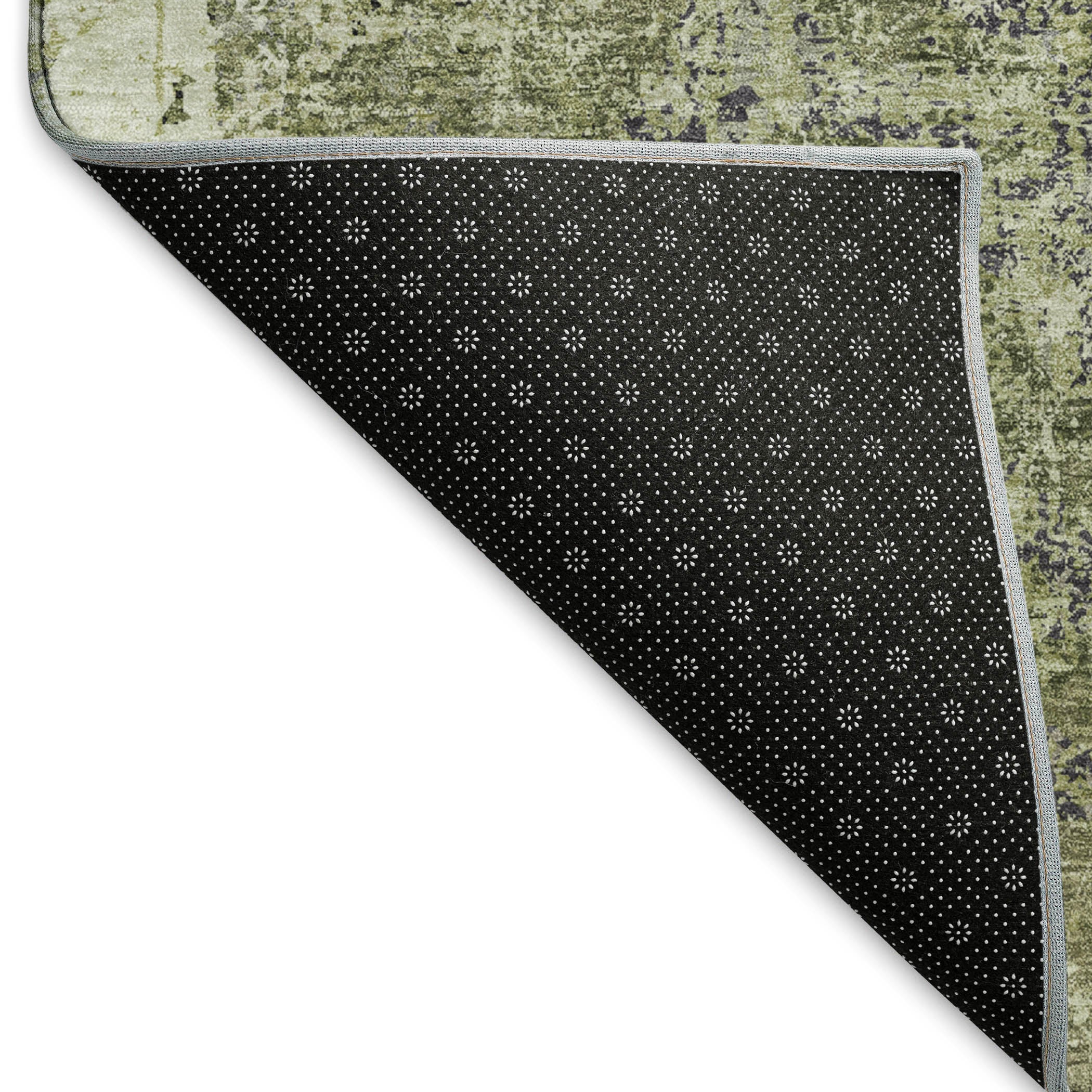 Baku Machine Washable Transitional Aloe Green Rug 1'8" x 2'6" #shape_Rectangle