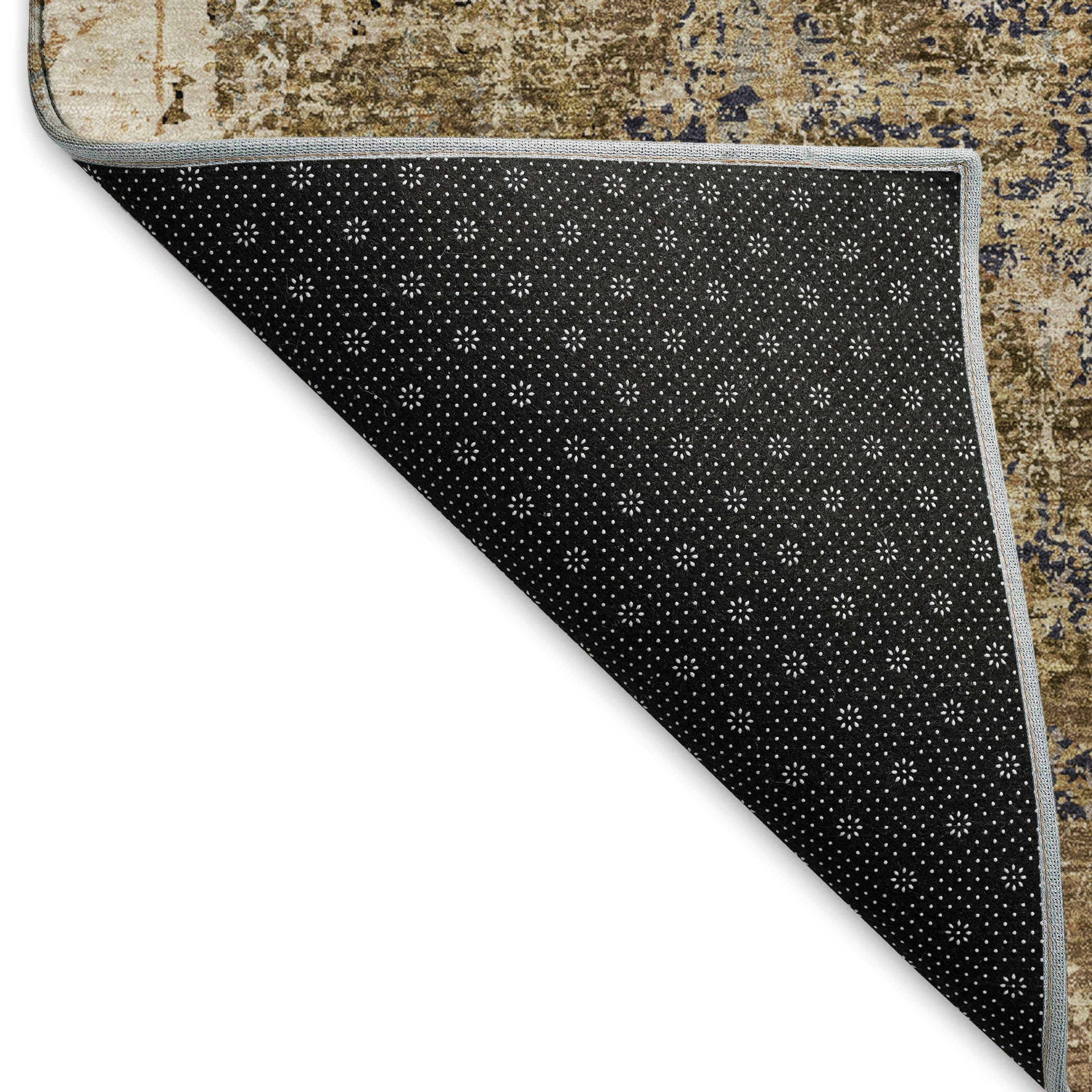Baku Machine Washable Transitional Khaki Brown Rug 1'8" x 2'6" #shape_Rectangle