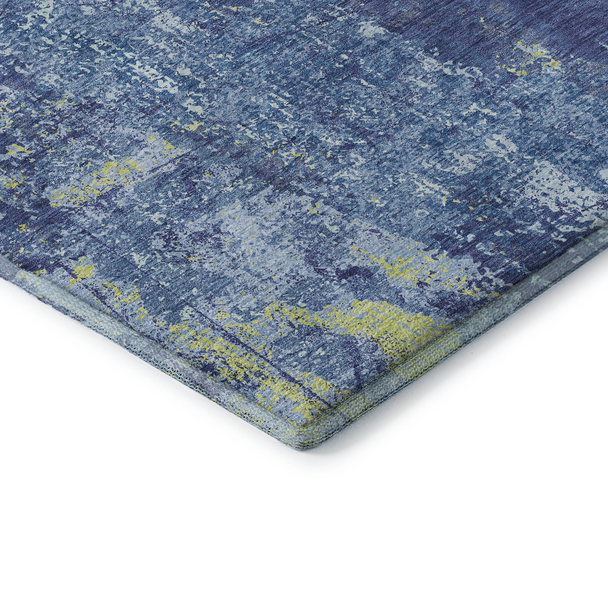 Baku Machine Washable Transitional Navy Blue Rug 1'8" x 2'6" #shape_Rectangle