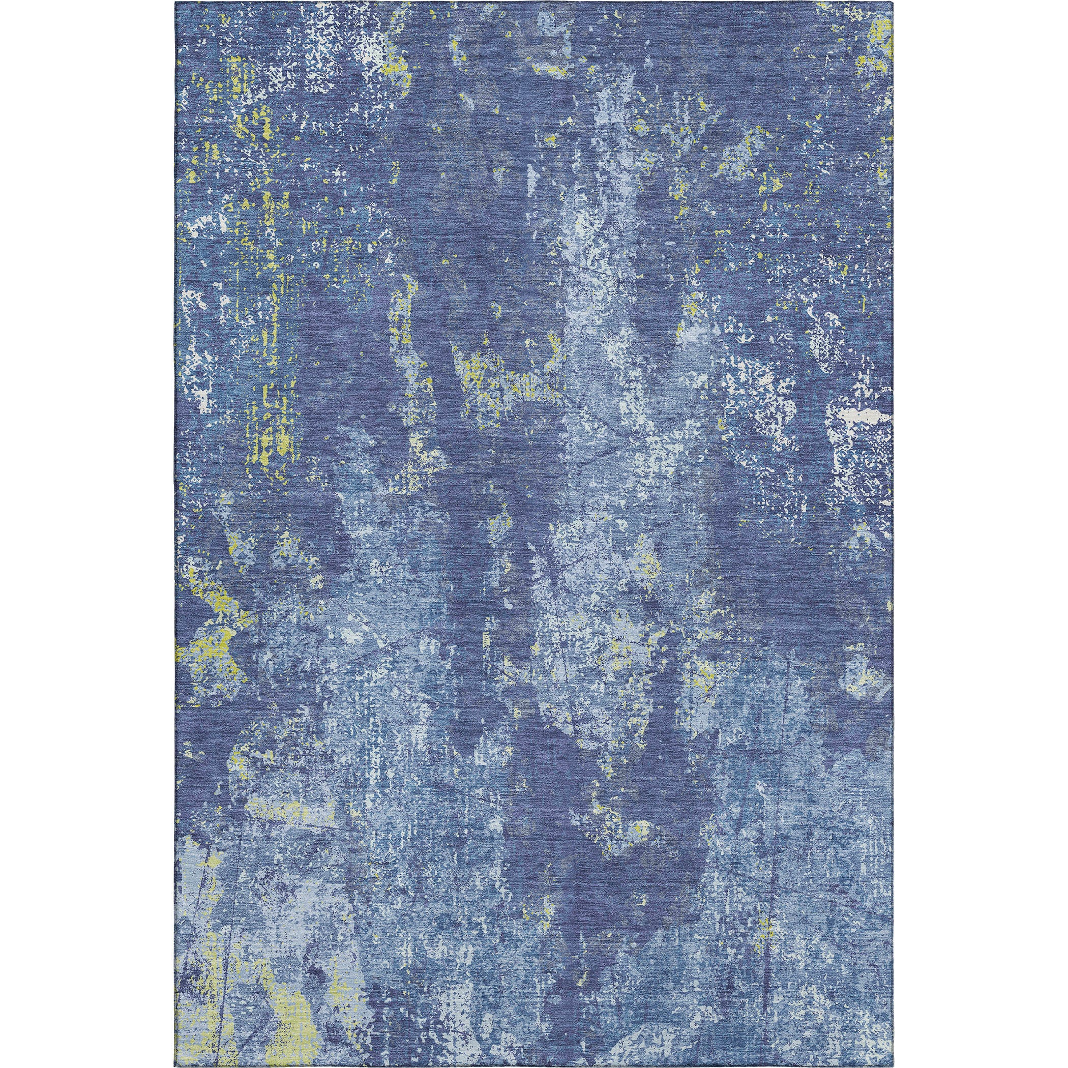 Baku Machine Washable Transitional Navy Blue Rug 2'6" x 3'10" #shape_Rectangle