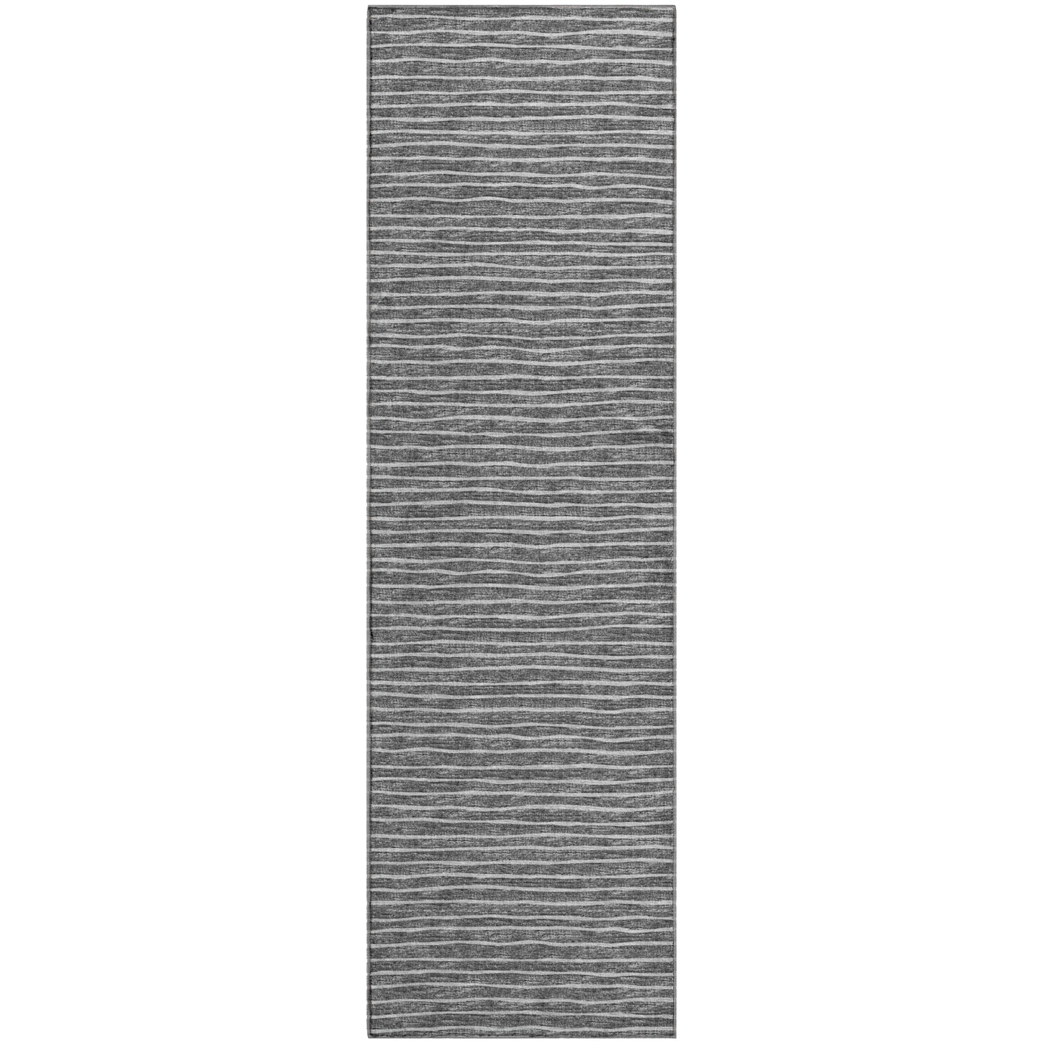 Colombo Machine Washable Transitional Gray Rug 2'3" x 7'6" #shape_Runner