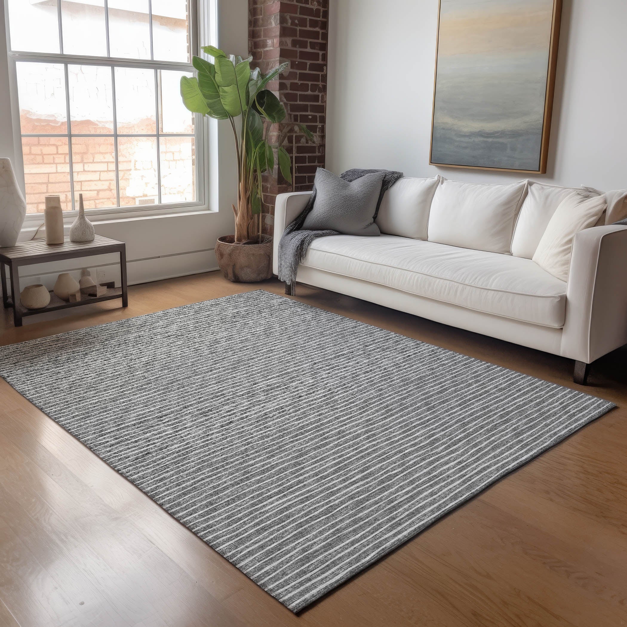 Colombo Machine Washable Transitional Gray Rug 2'6" x 3'10" #shape_Rectangle
