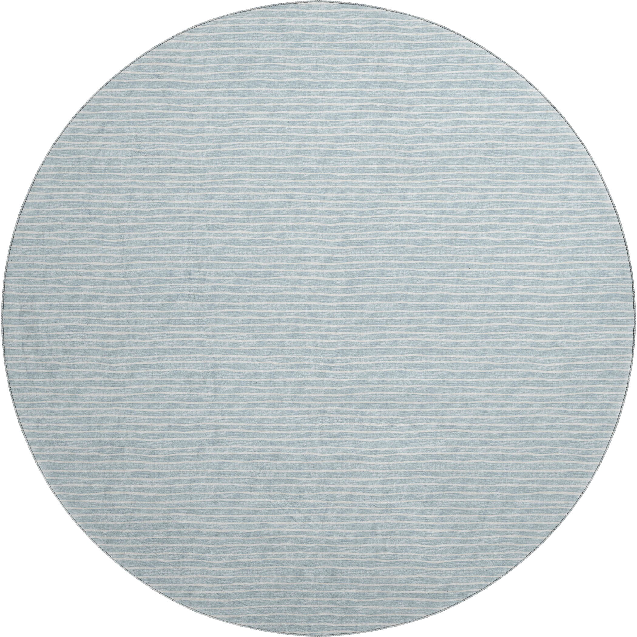 Colombo Machine Washable Transitional Sky Blue Rug 8' x 8' #shape_Round