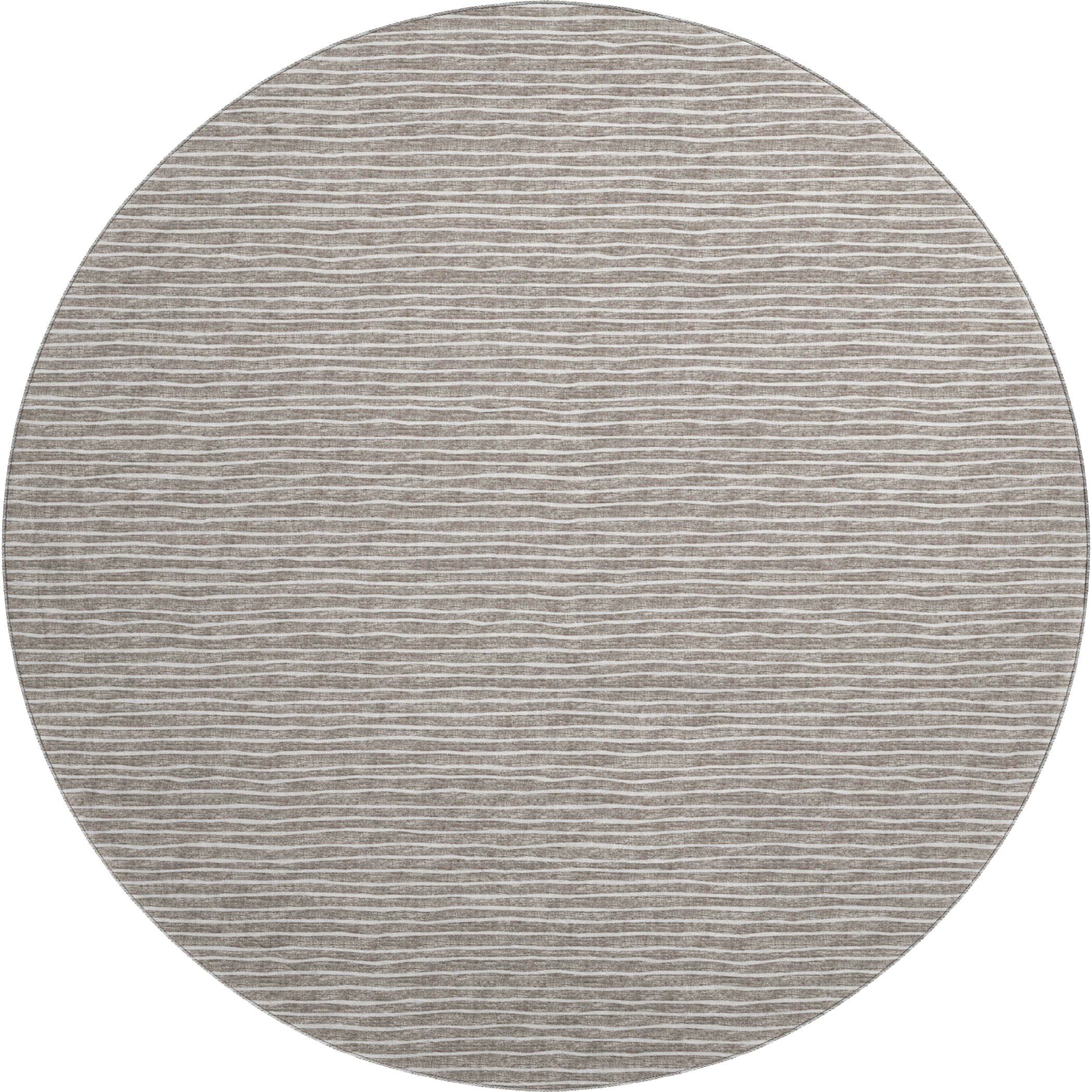 Colombo Machine Washable Transitional Taupe Brown Rug 8' x 8' #shape_Round