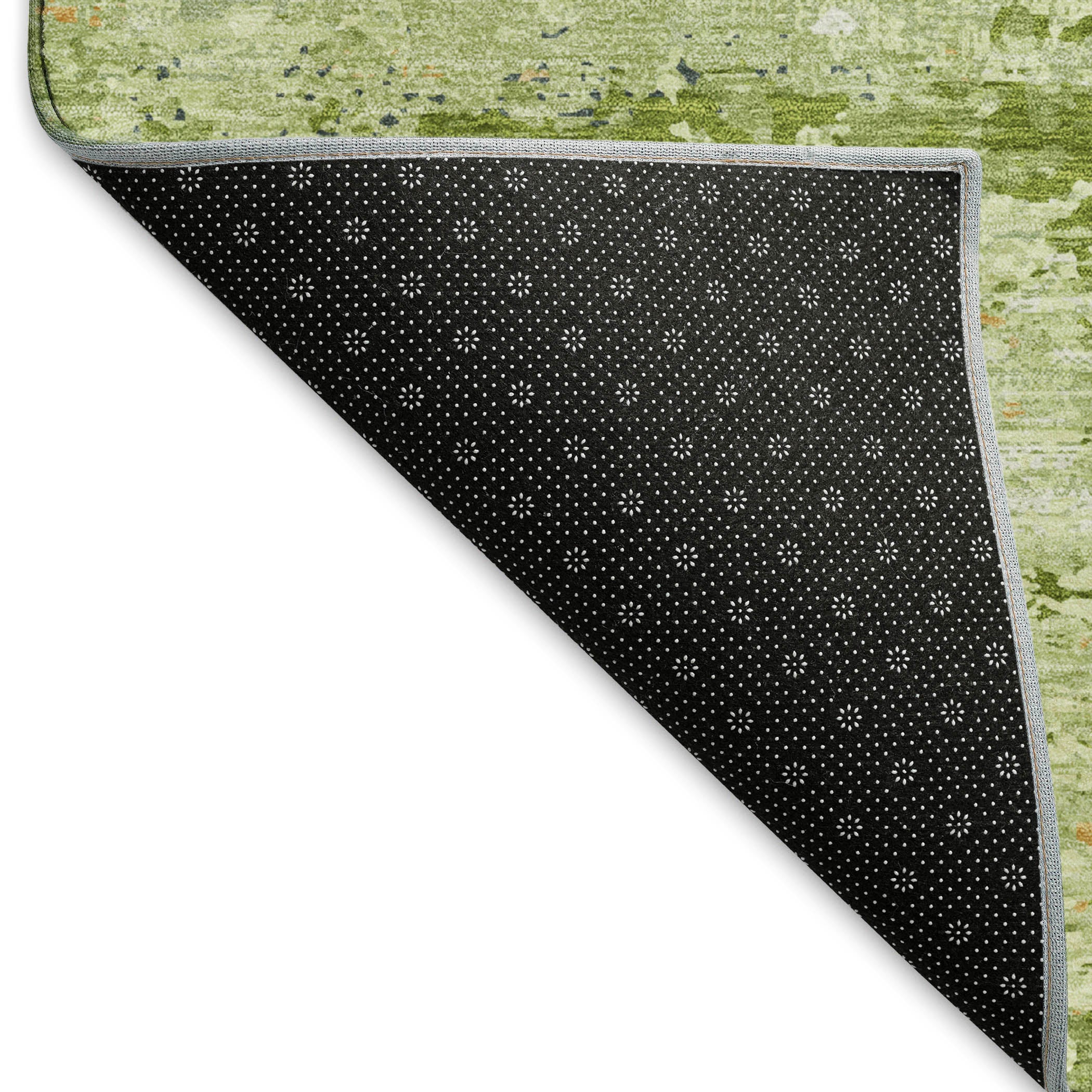 Rome Machine Washable Transitional Aloe Green Rug 1'8" x 2'6" #shape_Rectangle