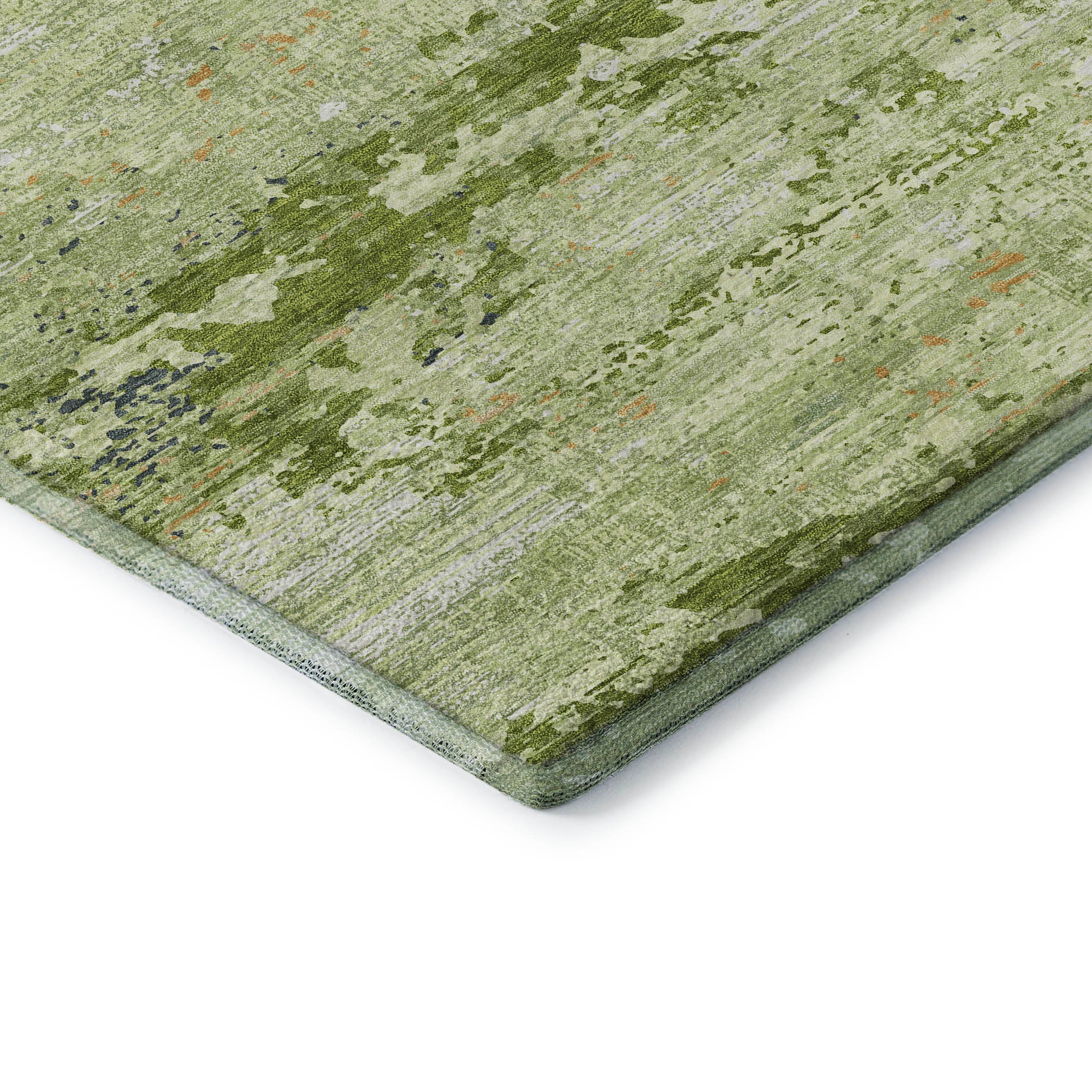 Rome Machine Washable Transitional Aloe Green Rug 1'8" x 2'6" #shape_Rectangle