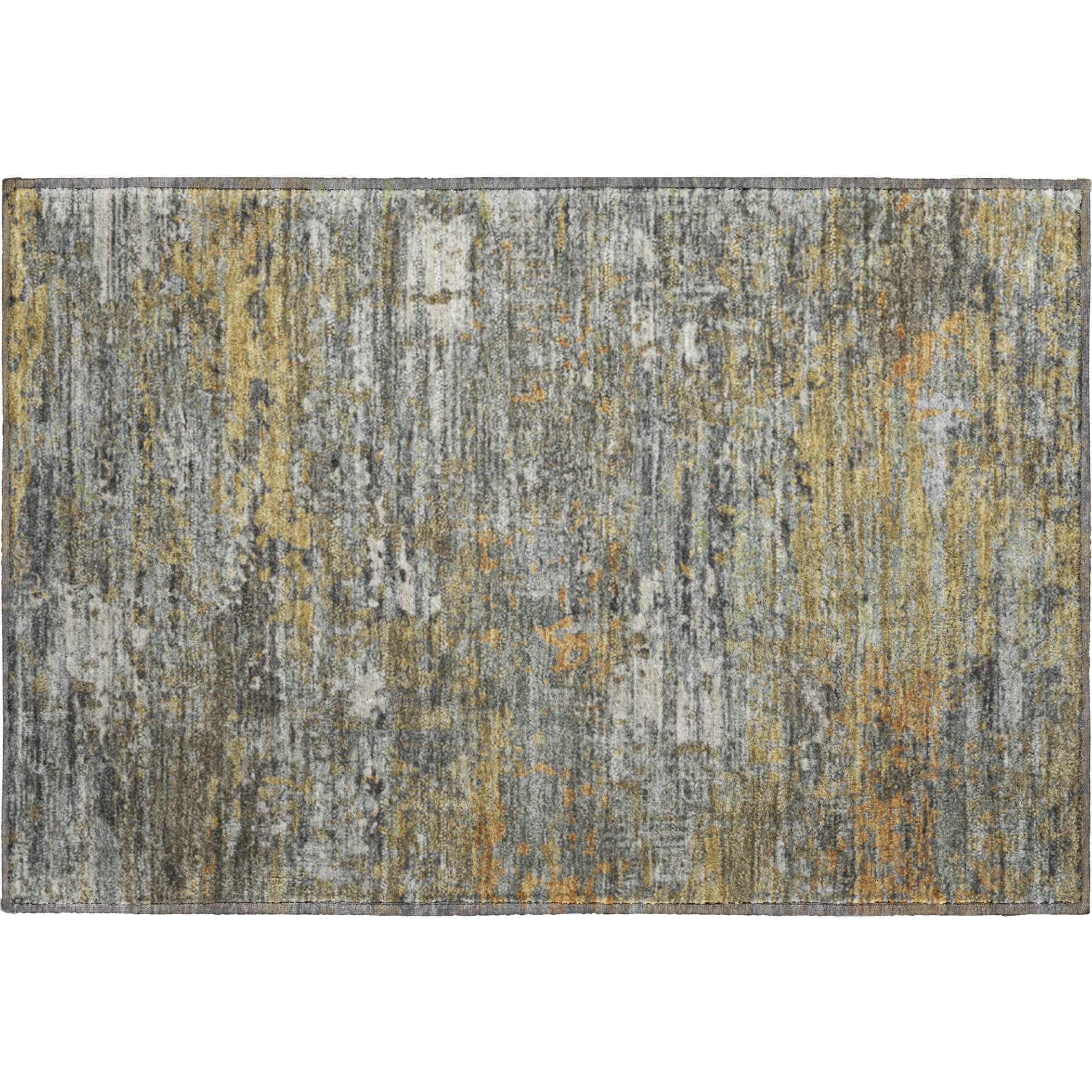 Rome Machine Washable Transitional Gold Rug 1'8" x 2'6" #shape_Rectangle