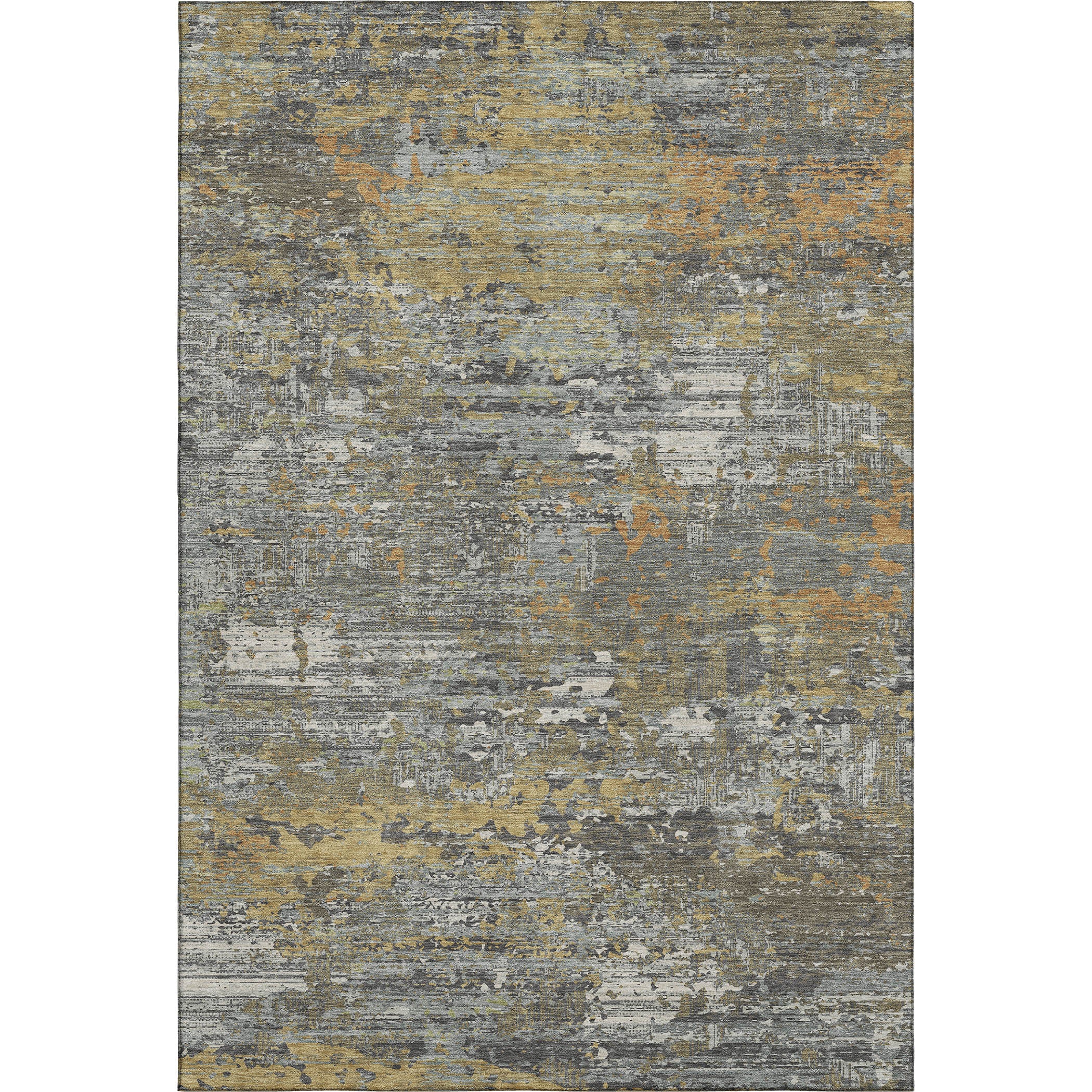 Rome Machine Washable Transitional Gold Rug 2'6" x 3'10" #shape_Rectangle