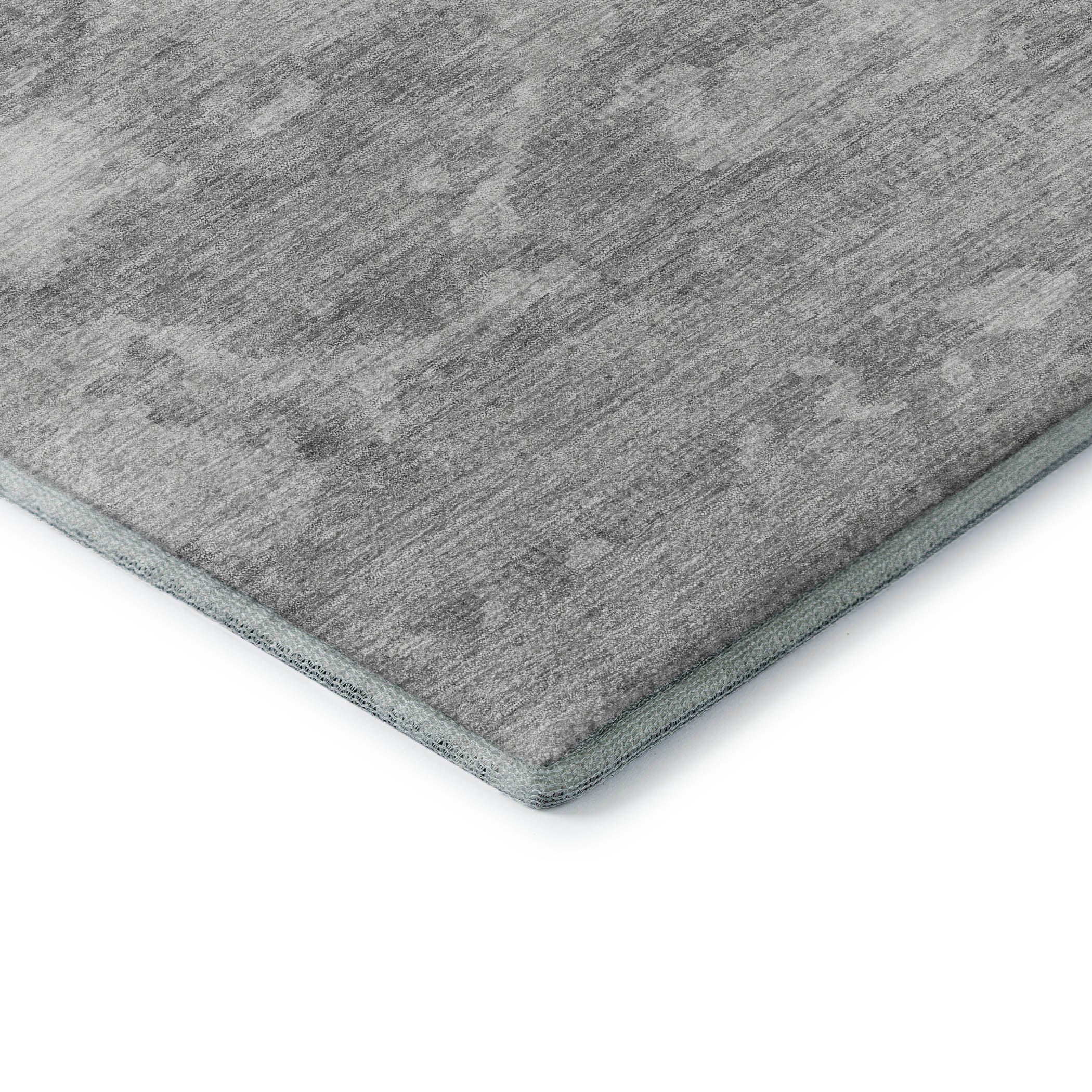 Porto Machine Washable Transitional Silver Gray Rug 1'8" x 2'6" #shape_Rectangle