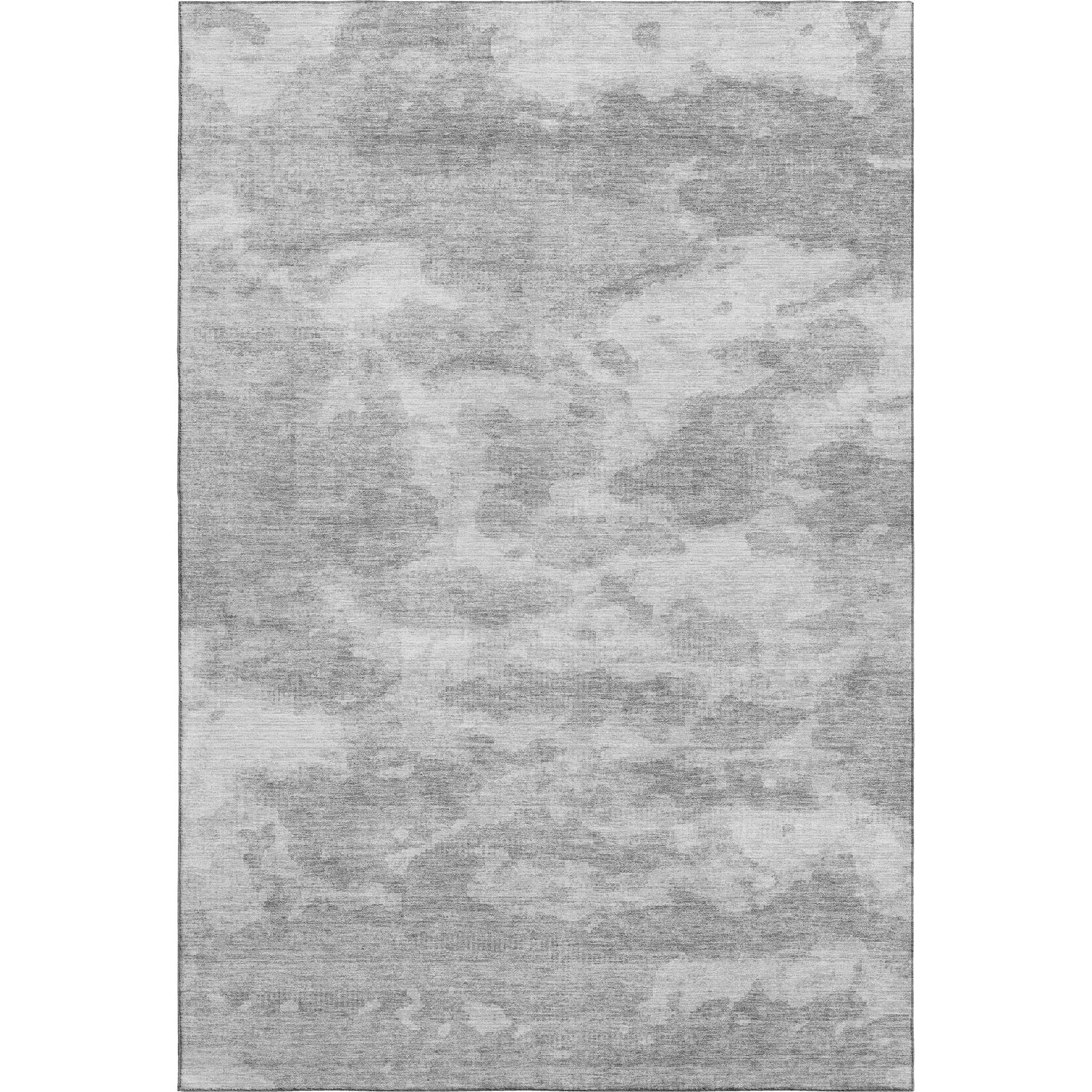 Porto Machine Washable Transitional Silver Gray Rug 2'6" x 3'10" #shape_Rectangle