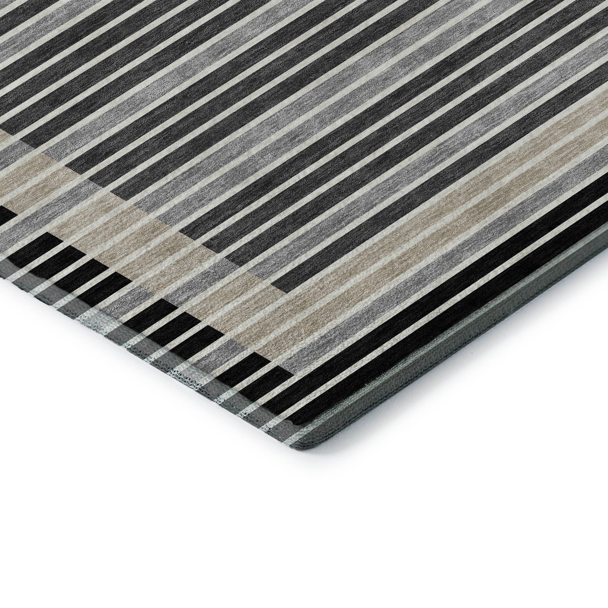 Kyoto Machine Washable Transitional Black Rug 1'8" x 2'6" #shape_Rectangle