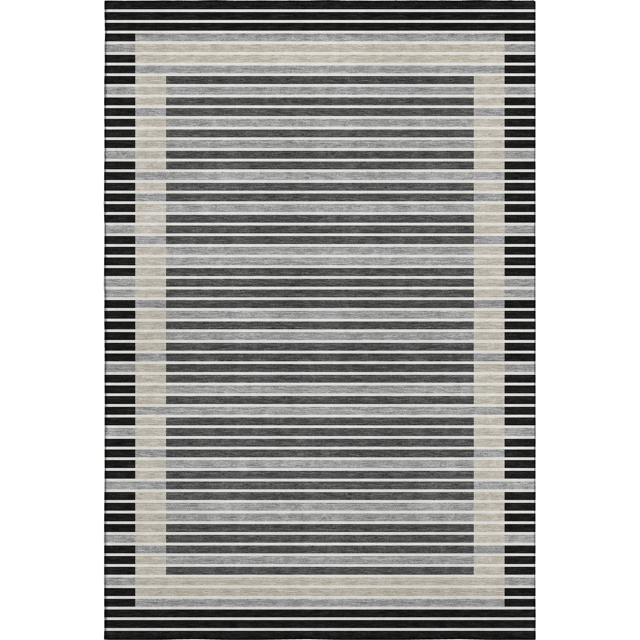 Kyoto Machine Washable Transitional Black Rug 2'6" x 3'10" #shape_Rectangle